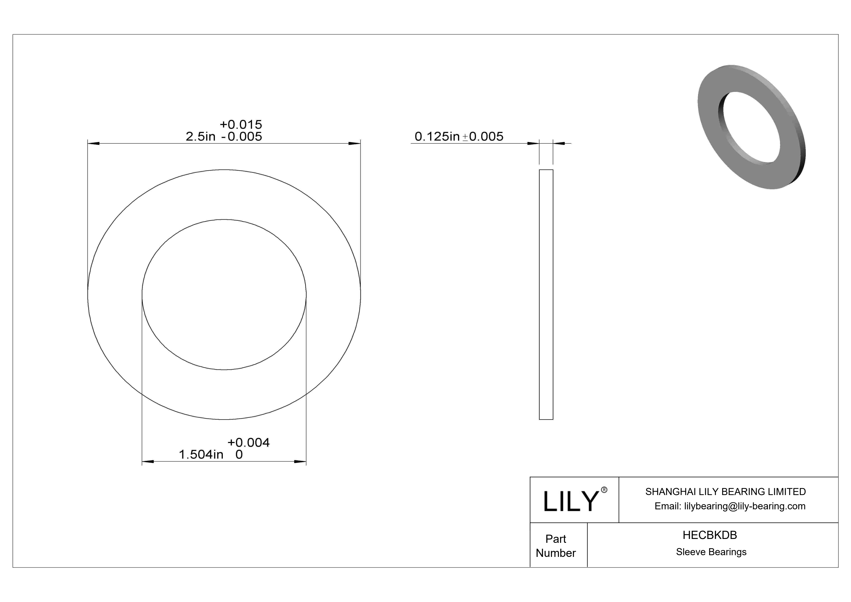 HECBKDB 超低摩擦油浸推力轴承 cad drawing