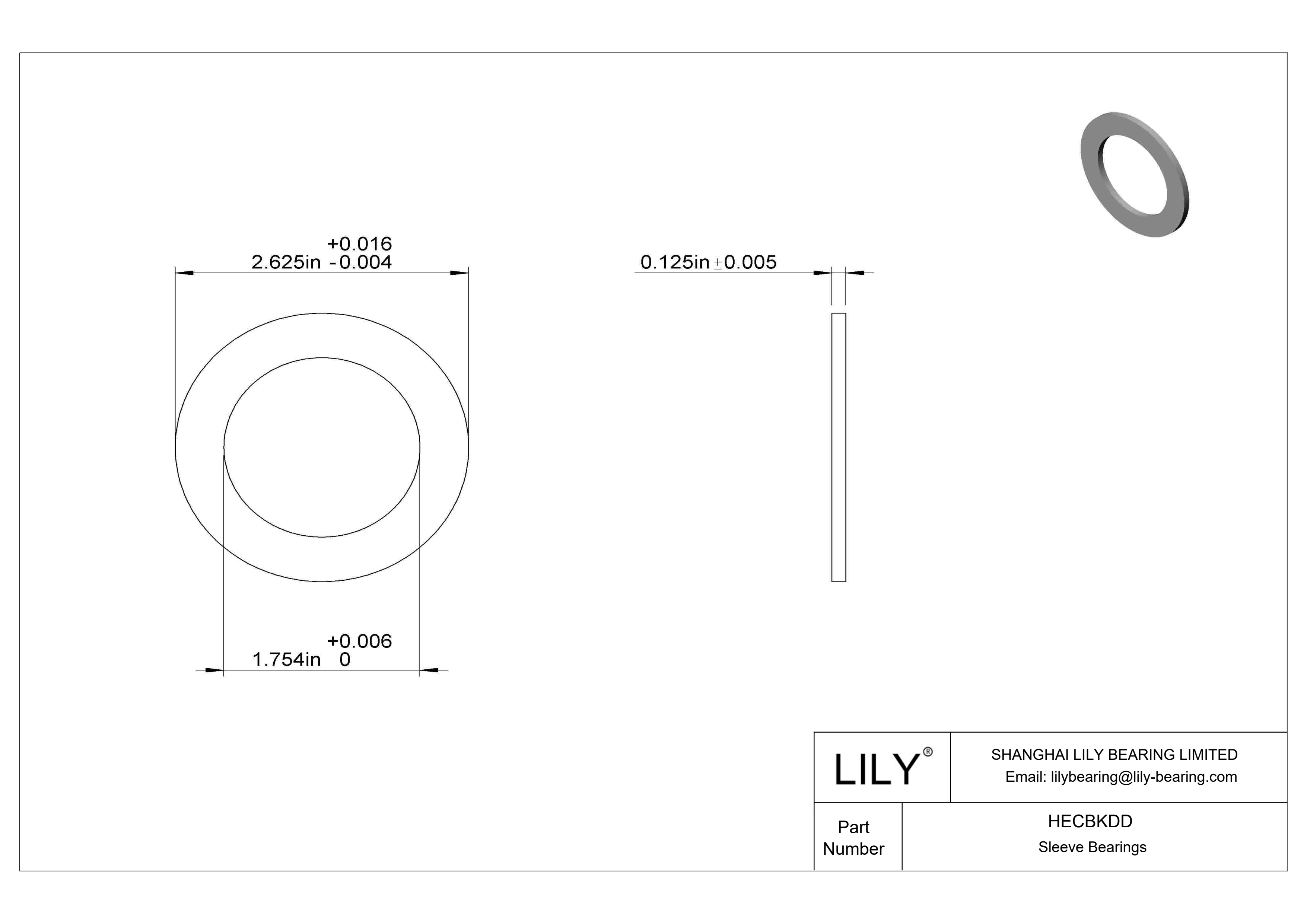 HECBKDD 超低摩擦油浸推力轴承 cad drawing