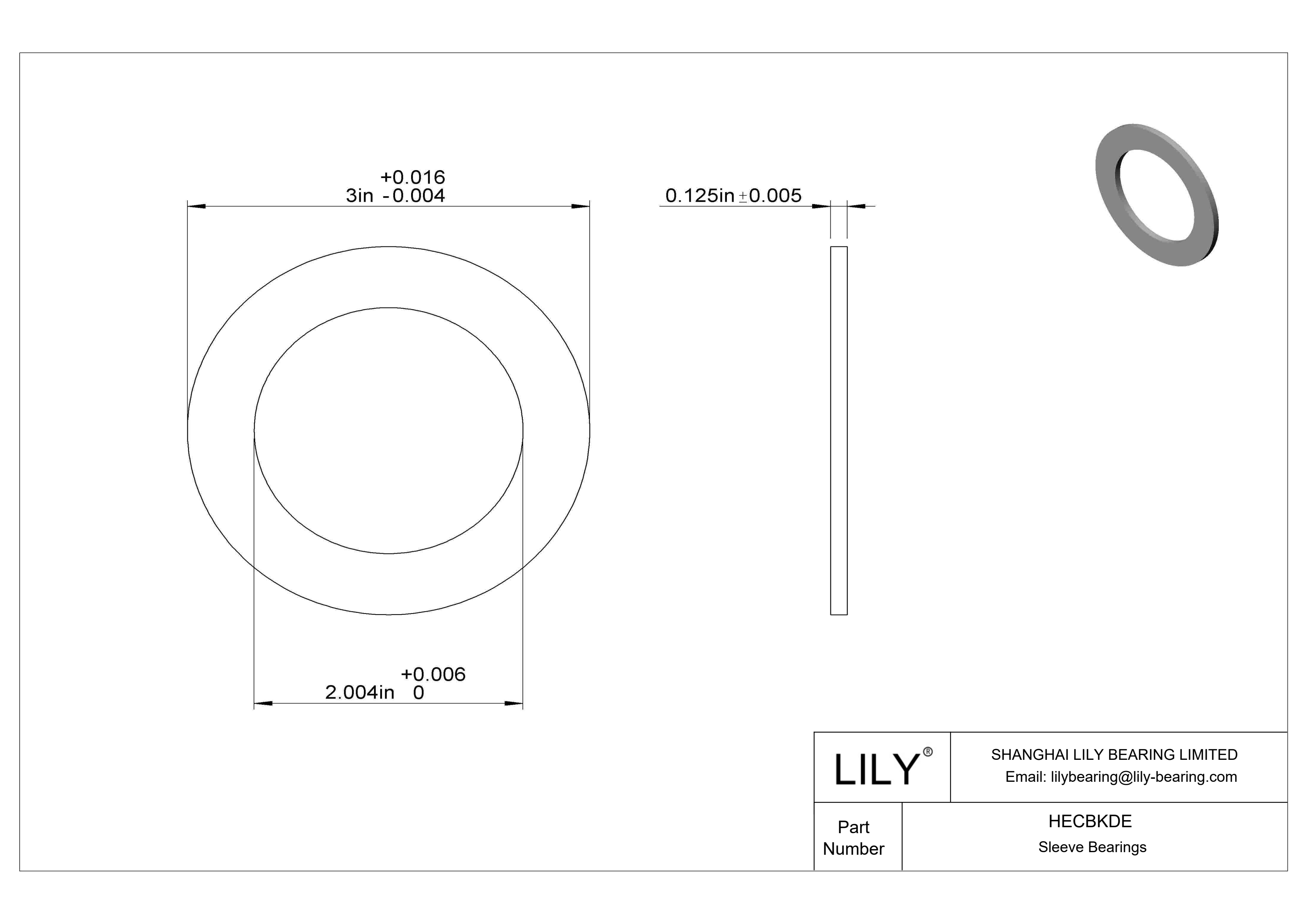 HECBKDE 超低摩擦油浸推力轴承 cad drawing