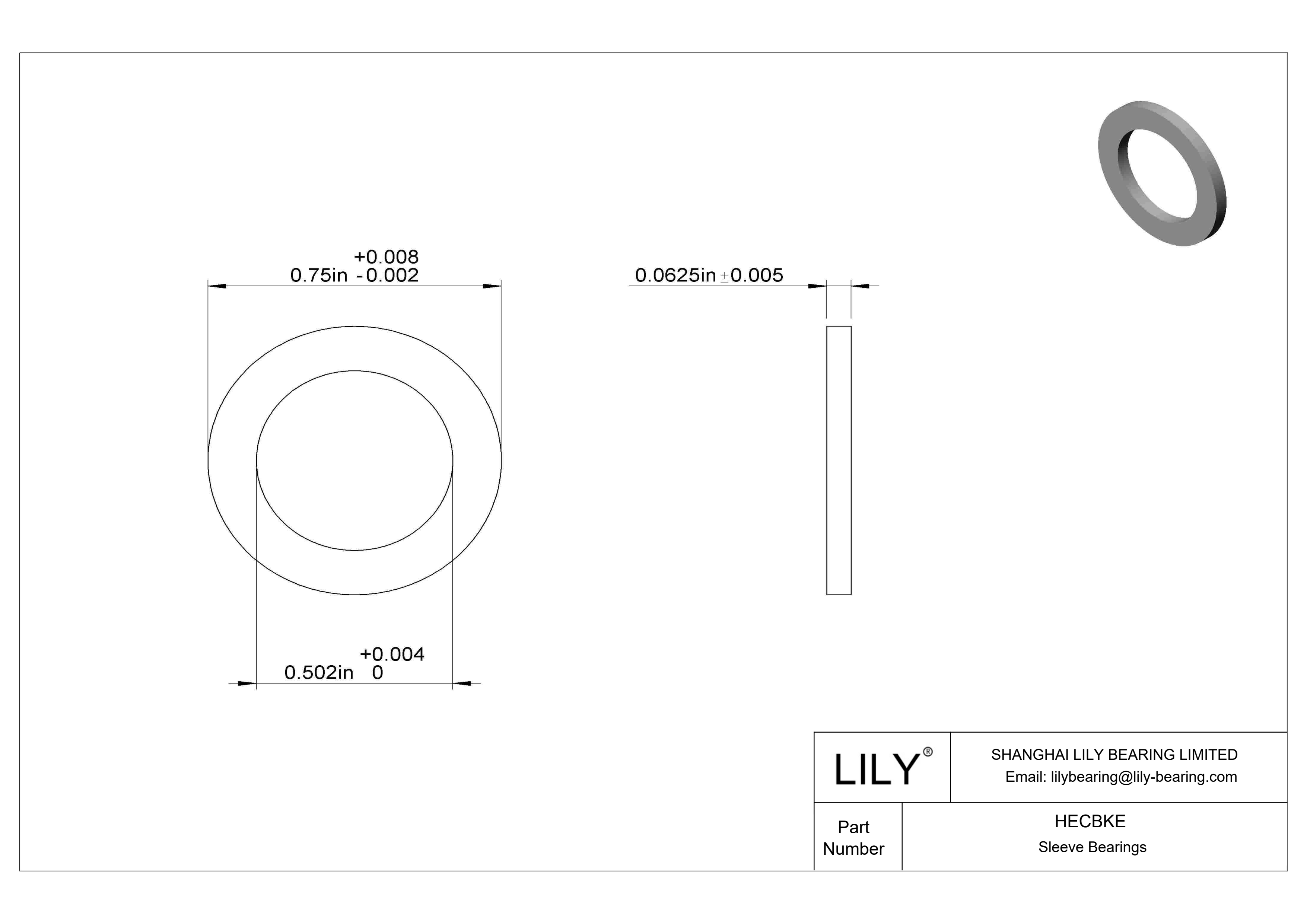 HECBKE 超低摩擦油浸推力轴承 cad drawing