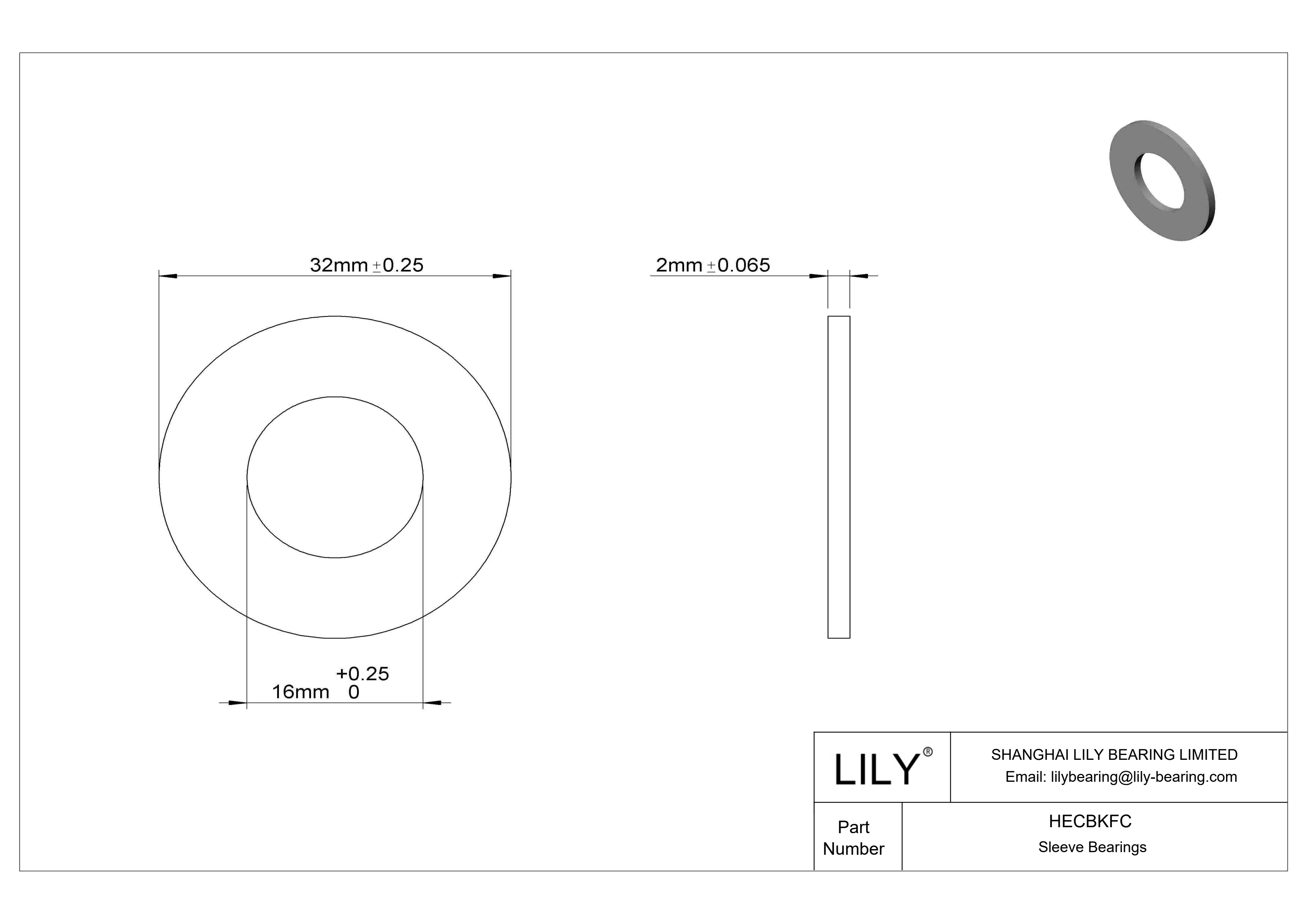 HECBKFC Rodamientos axiales bañados en aceite de ultra baja fricción cad drawing