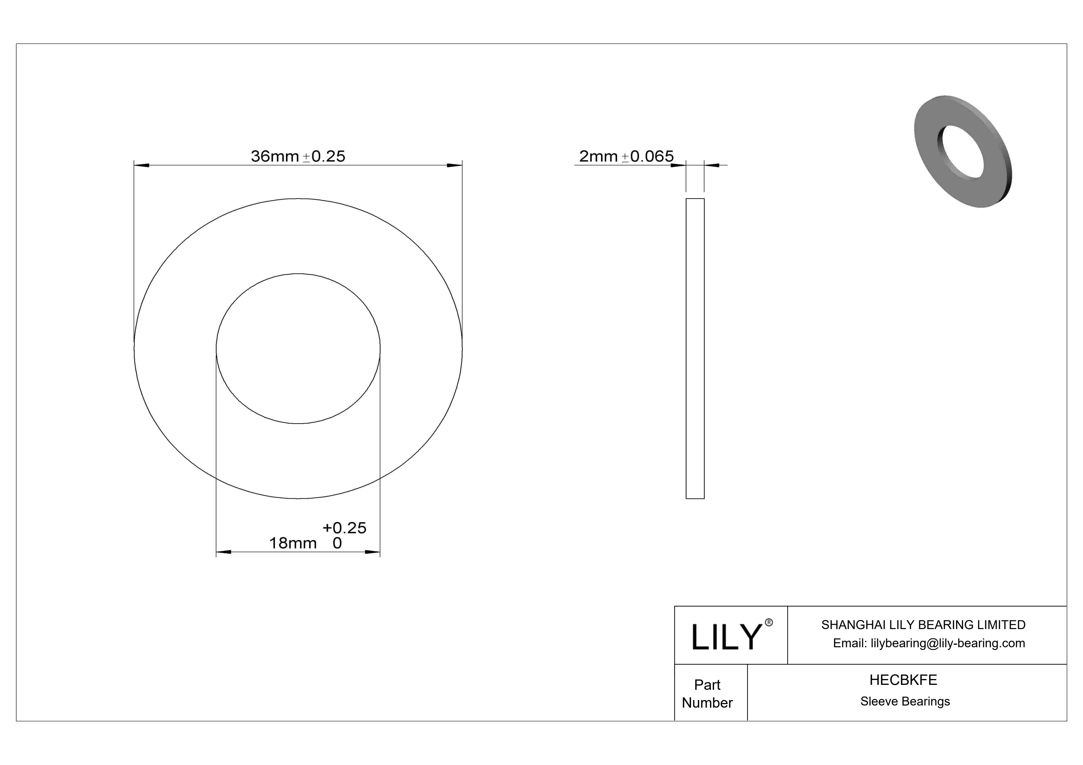 HECBKFE 超低摩擦油浸推力轴承 cad drawing