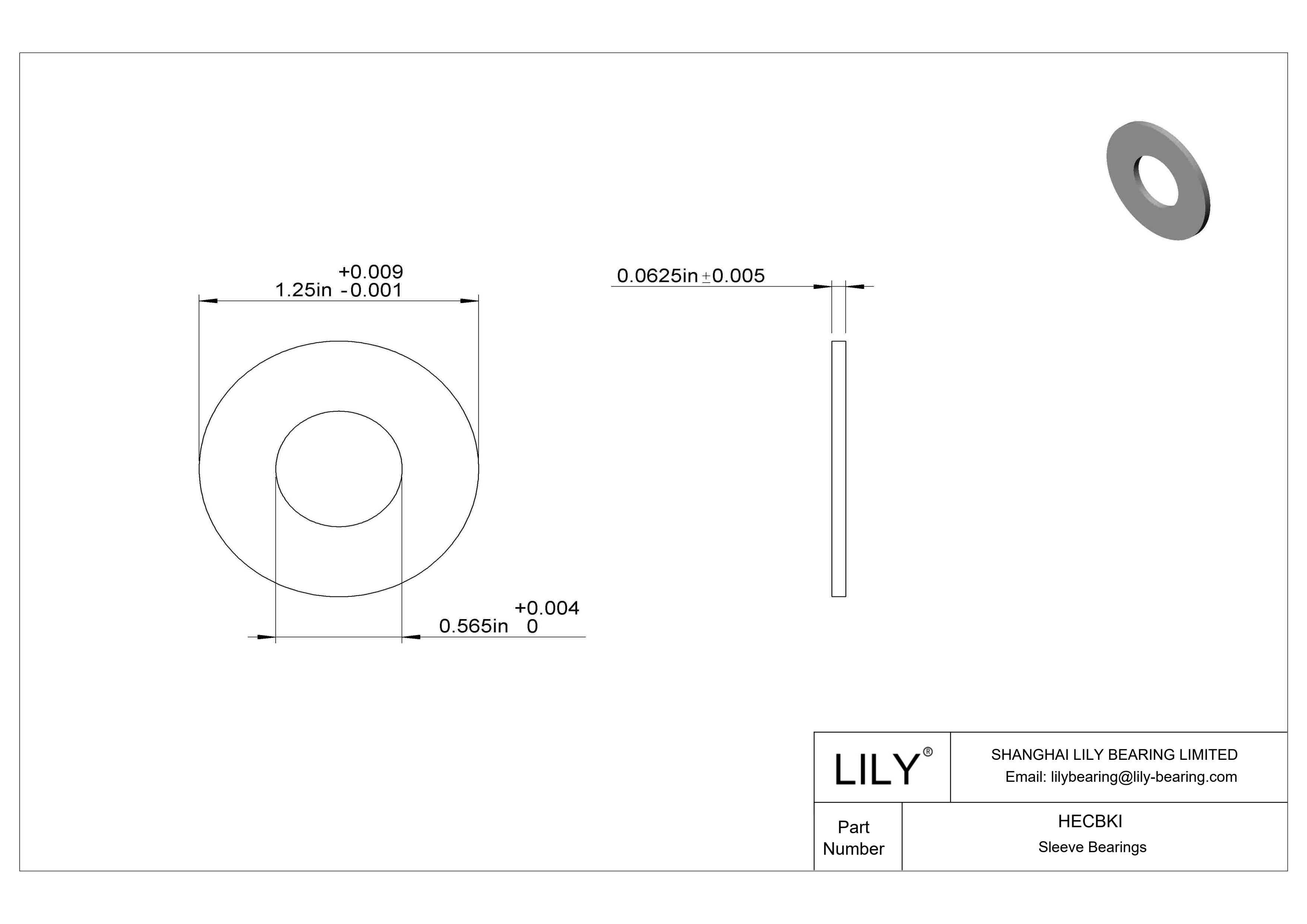 HECBKI Rodamientos axiales bañados en aceite de ultra baja fricción cad drawing