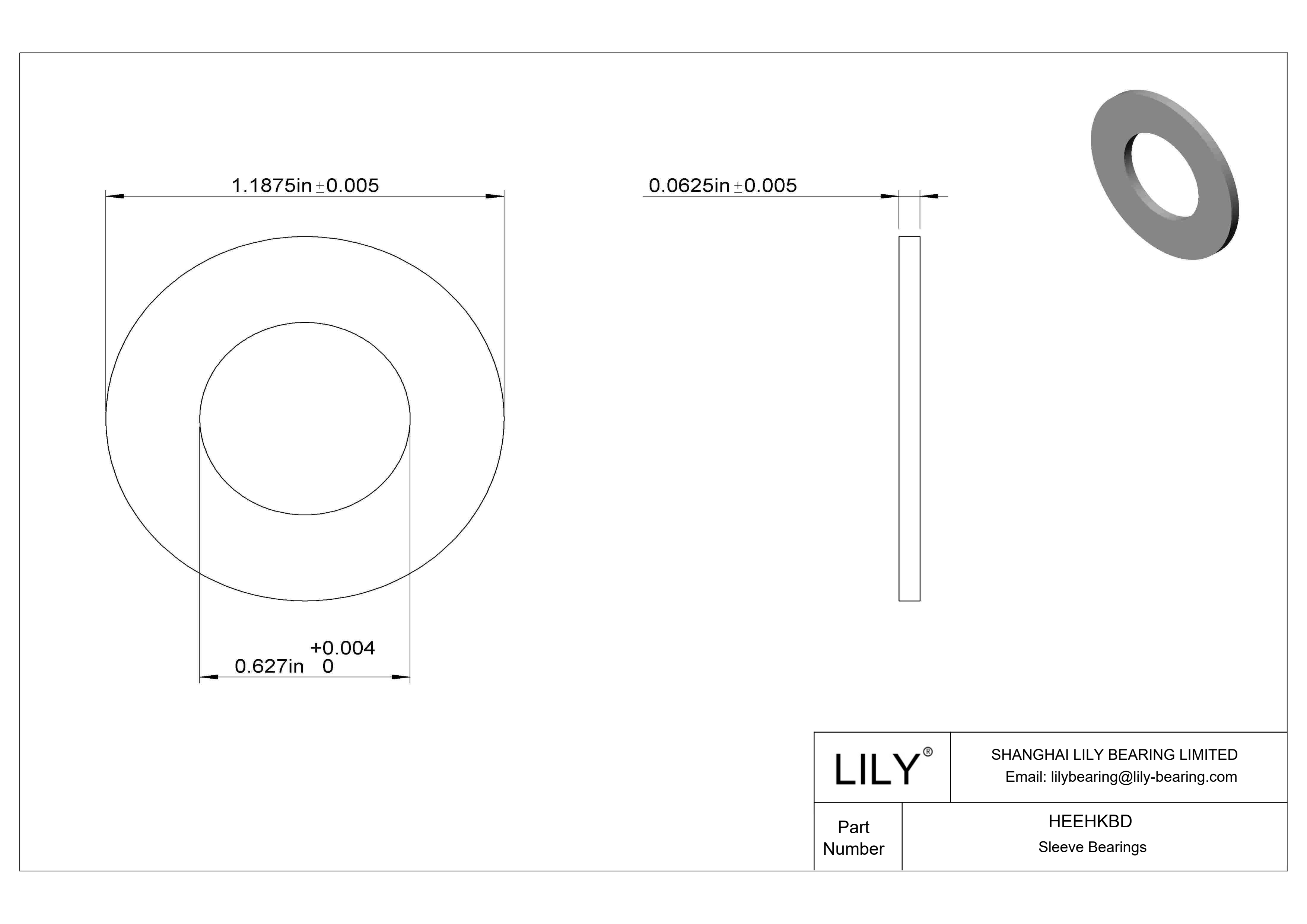 HEEHKBD 高温干运转推力轴承 cad drawing