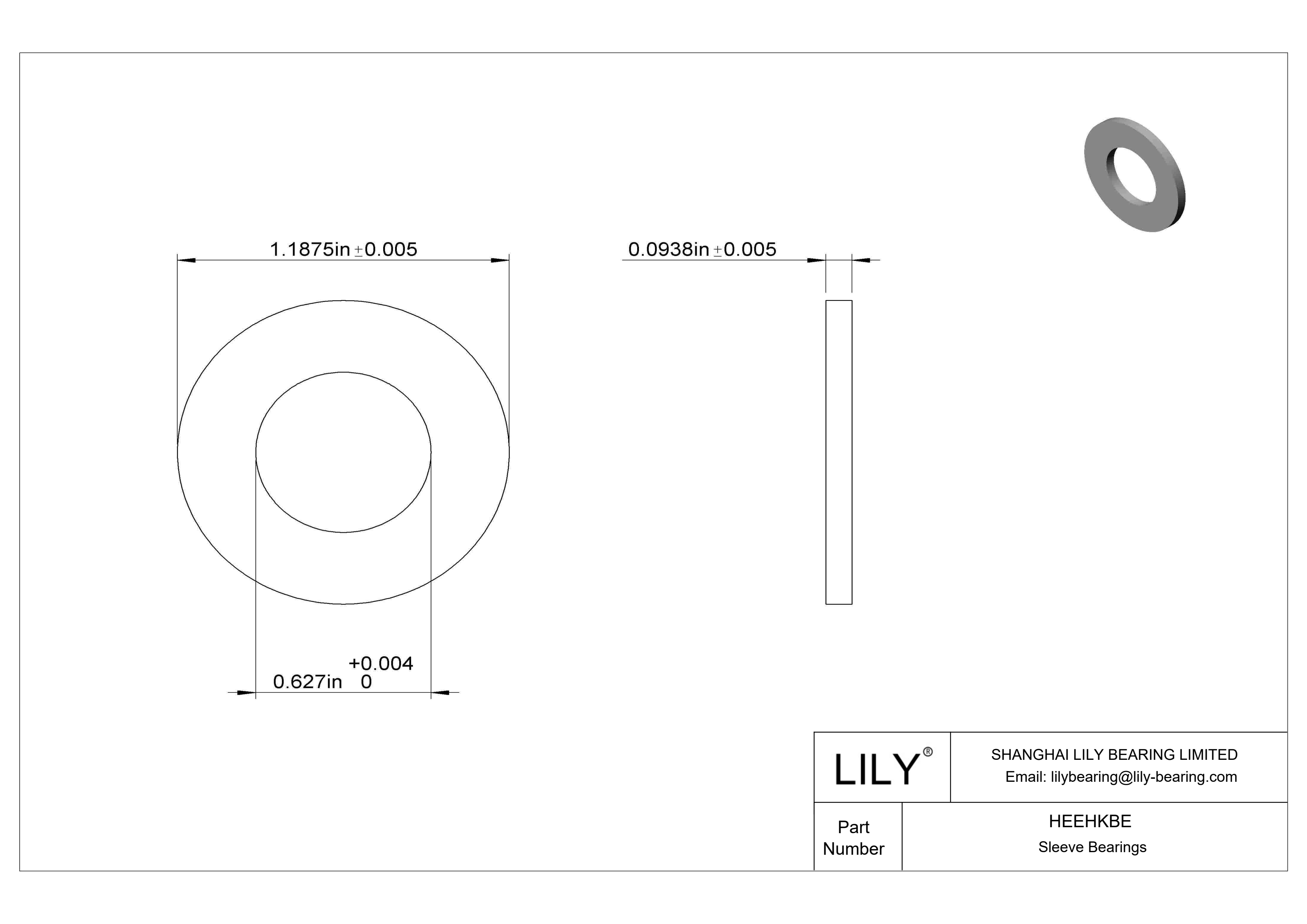 HEEHKBE 高温干运转推力轴承 cad drawing