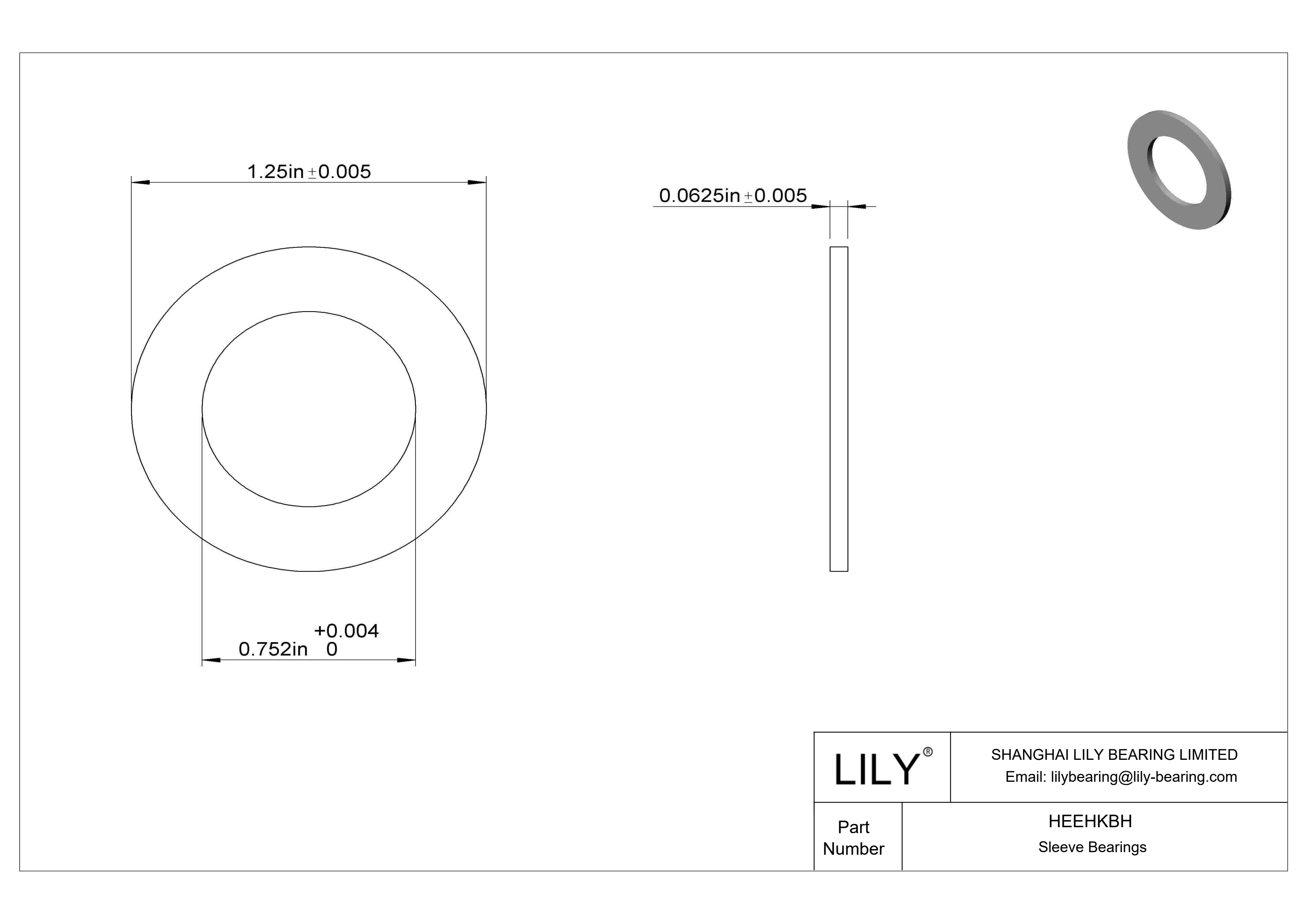 HEEHKBH 高温干运转推力轴承 cad drawing