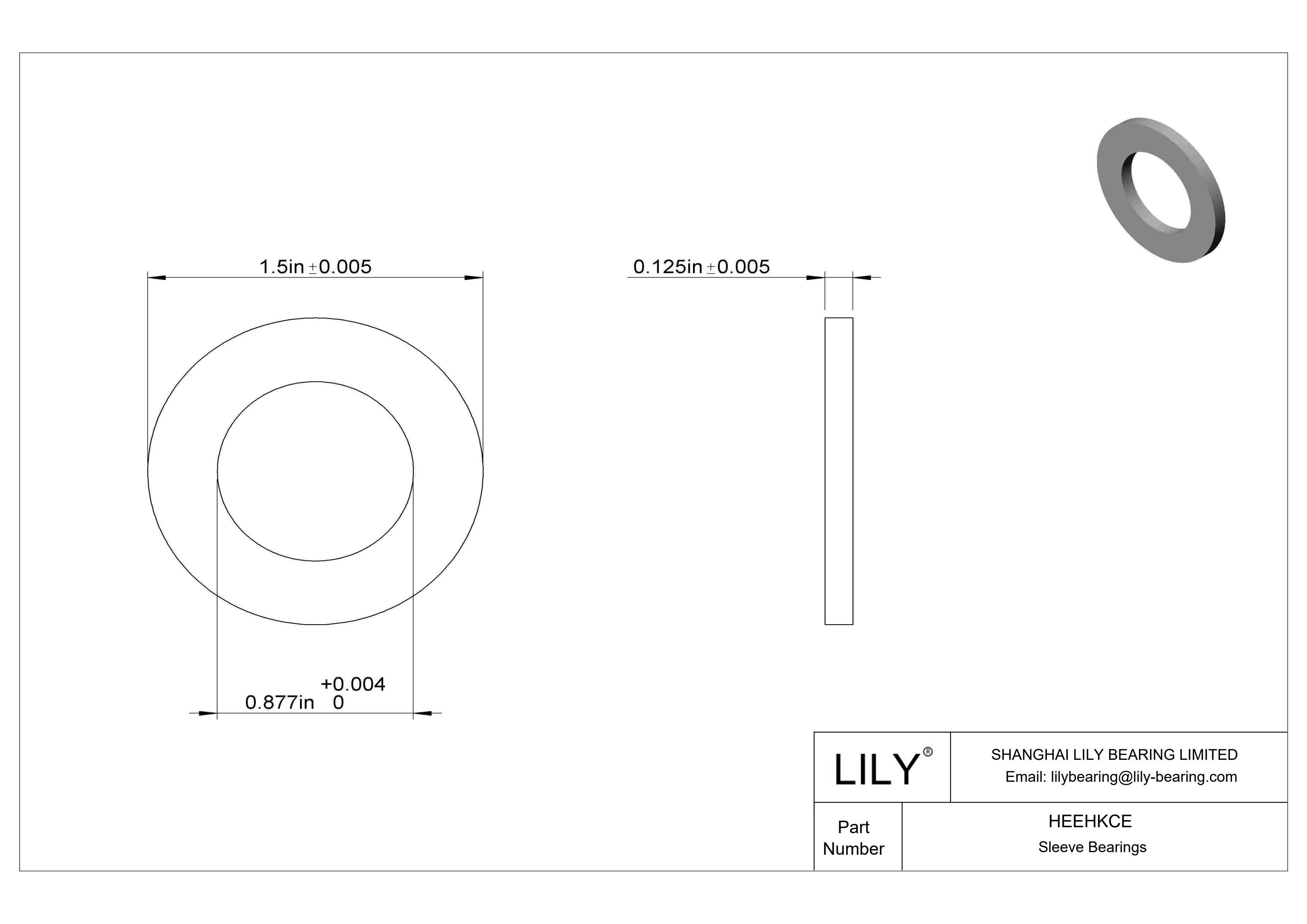 HEEHKCE 高温干运转推力轴承 cad drawing