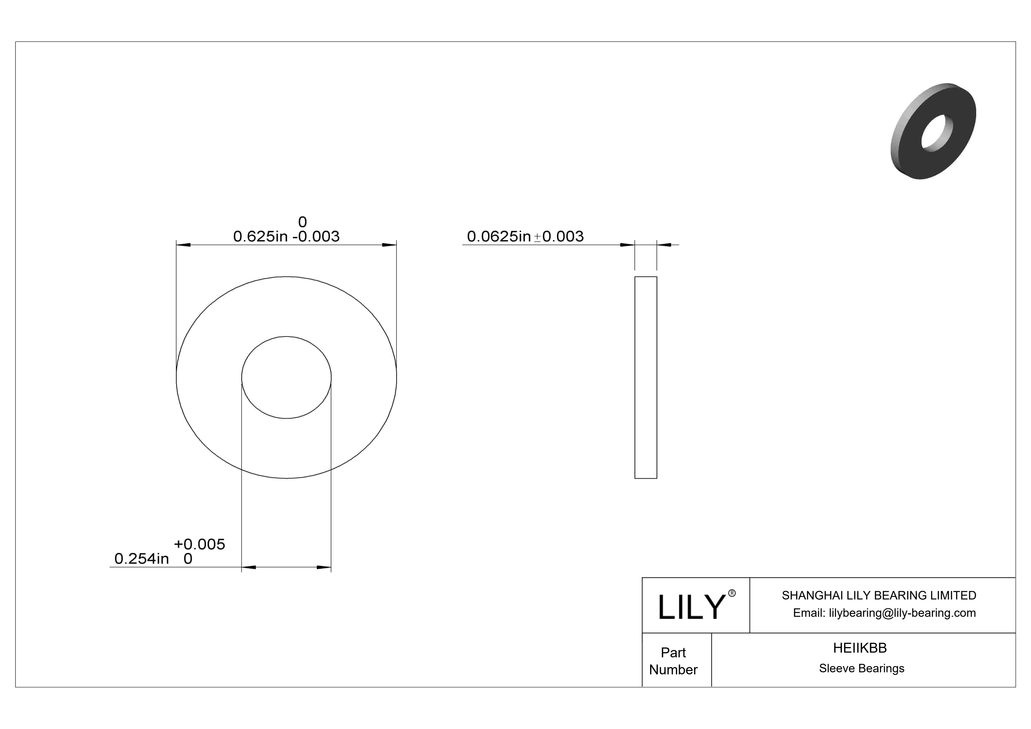 HEIIKBB 超低摩擦干运转推力轴承 cad drawing