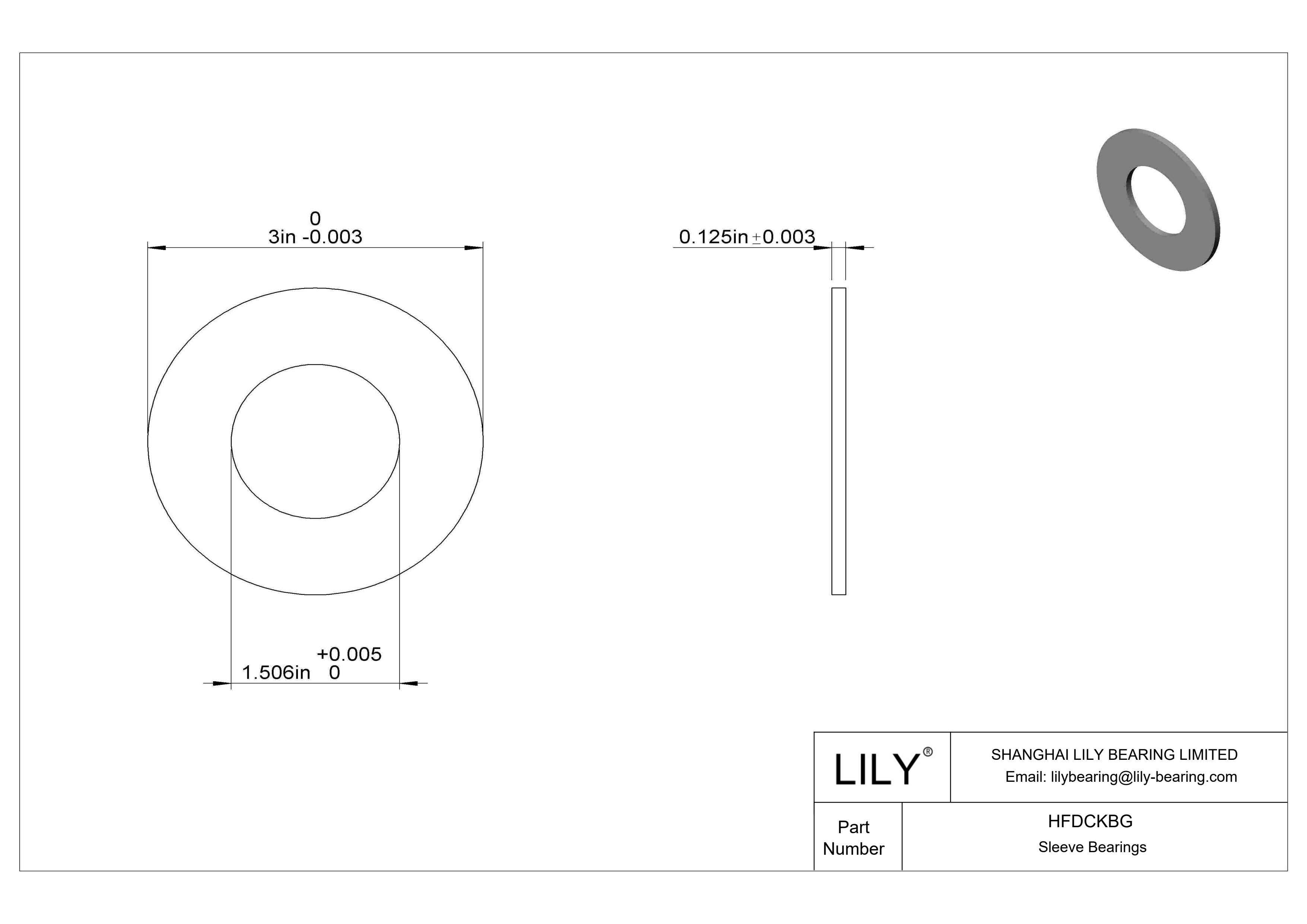 HFDCKBG Rodamientos axiales de funcionamiento en seco resistentes al agua cad drawing