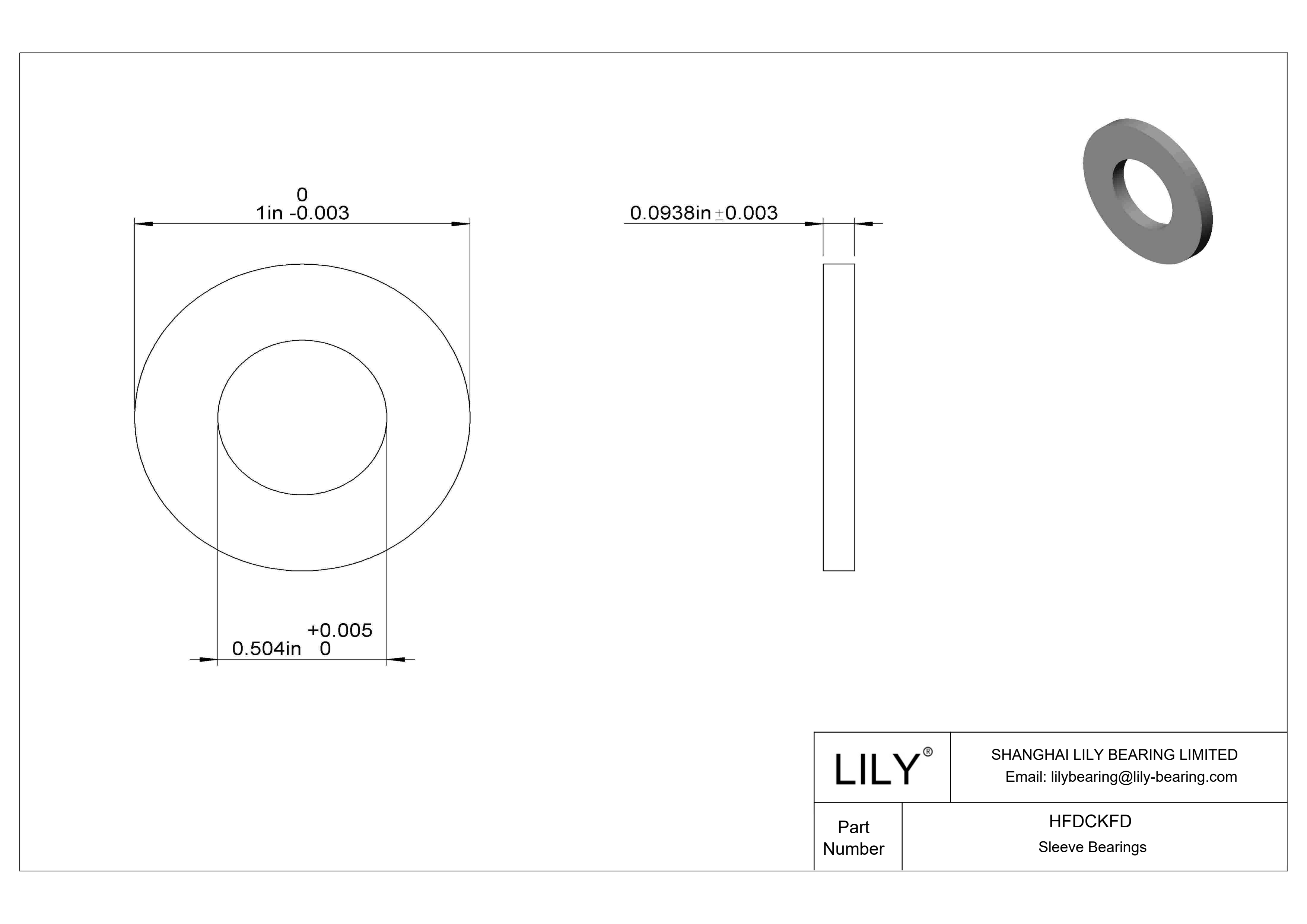 HFDCKFD Rodamientos axiales de funcionamiento en seco resistentes al agua cad drawing