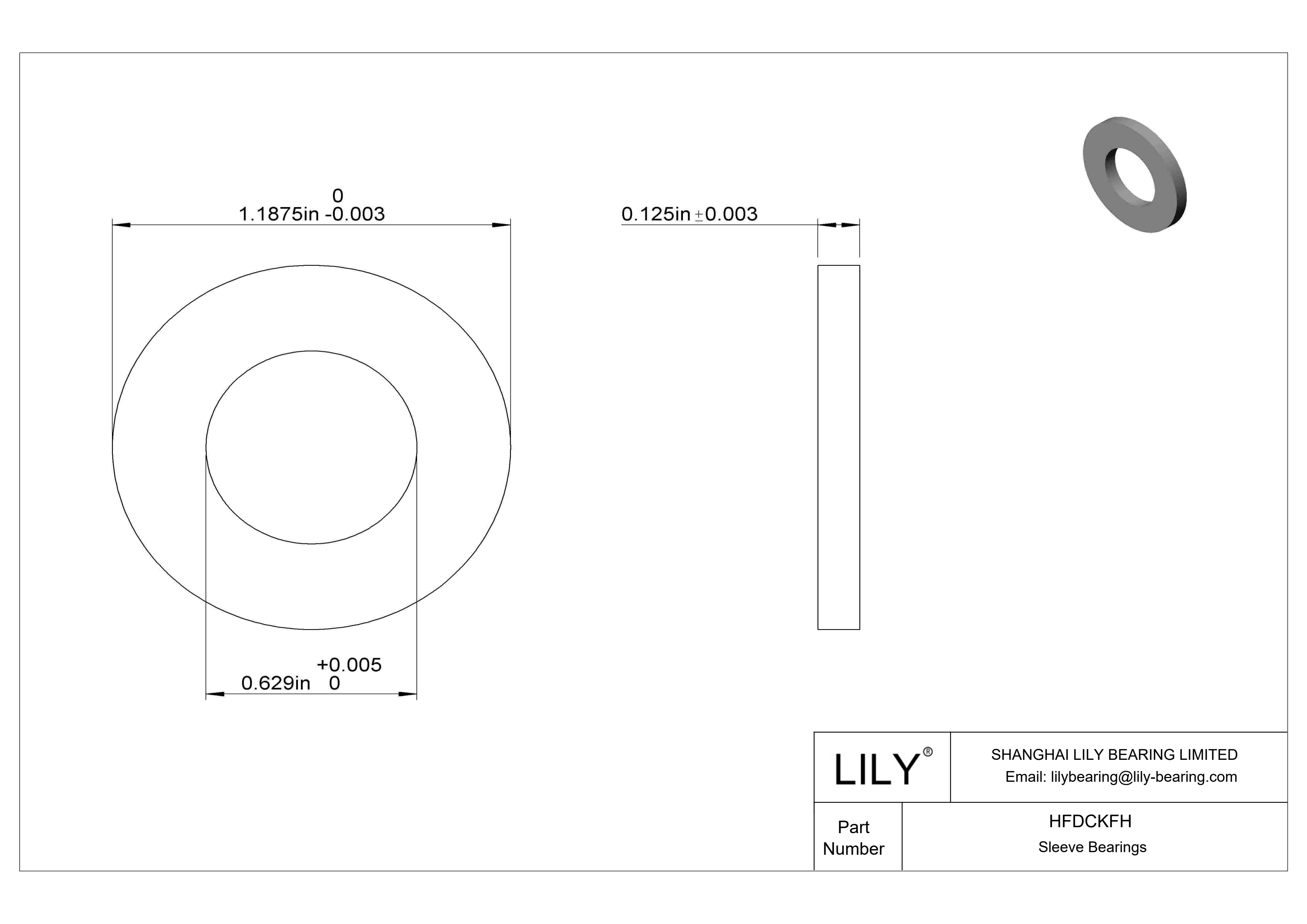 HFDCKFH 防水干运转推力轴承 cad drawing