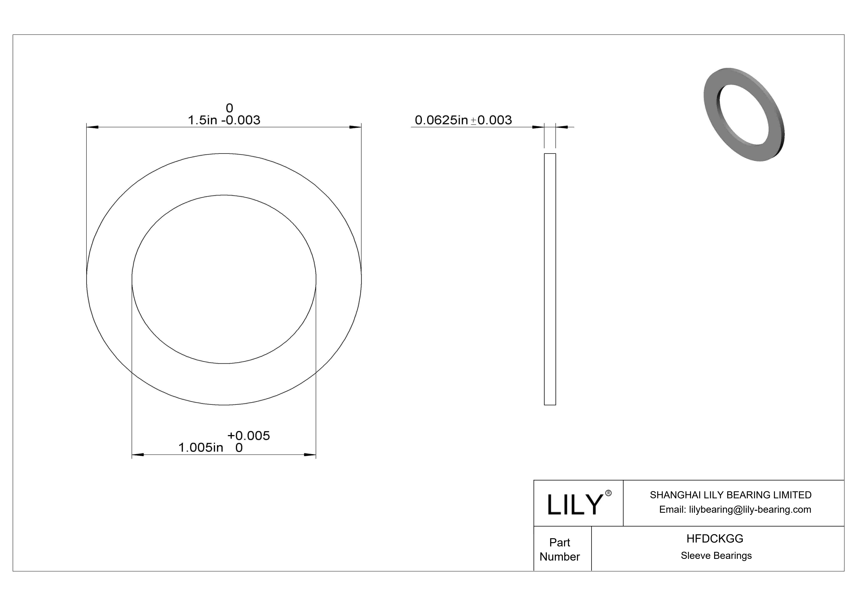 HFDCKGG 防水干运转推力轴承 cad drawing