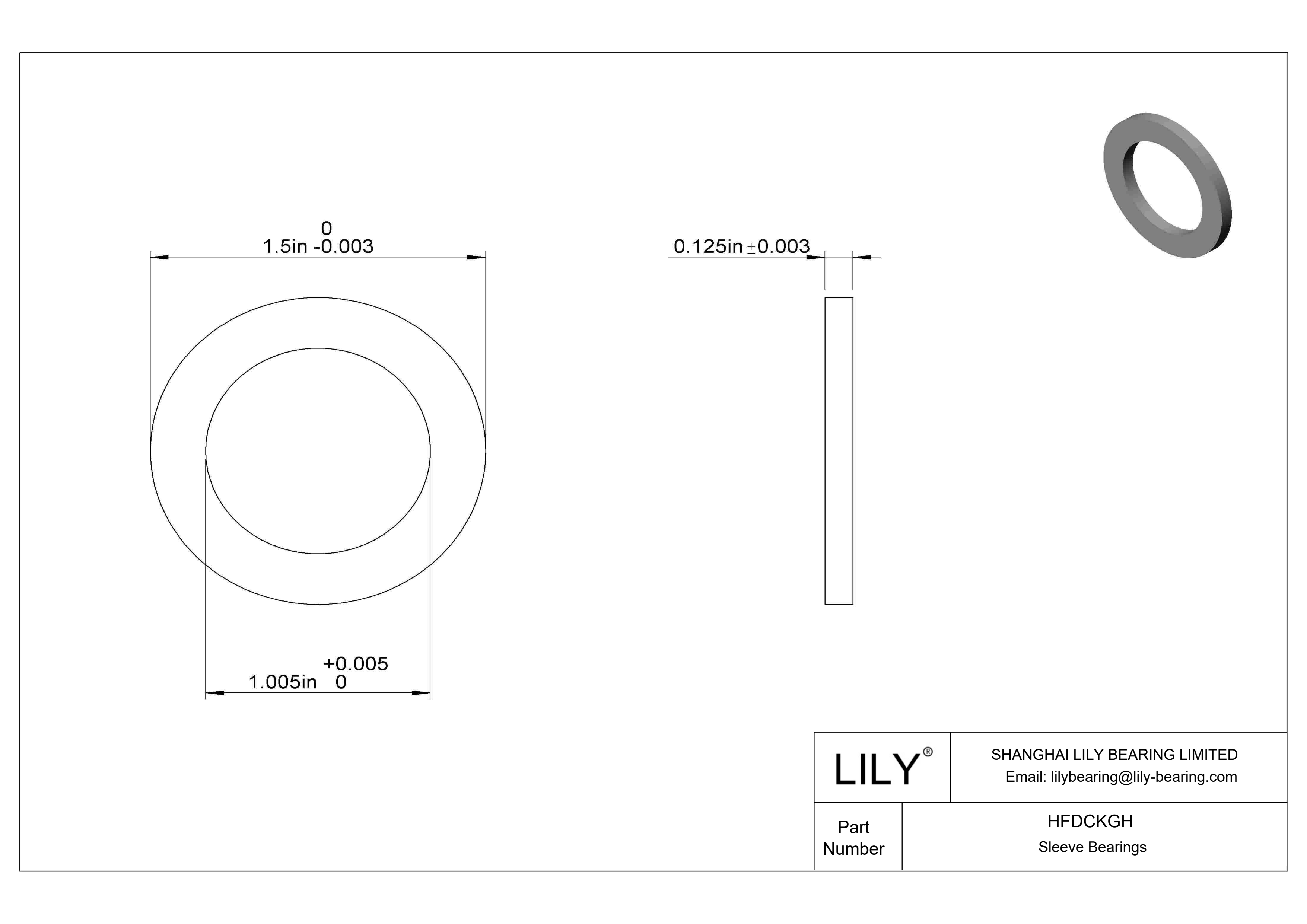 HFDCKGH 防水干运转推力轴承 cad drawing