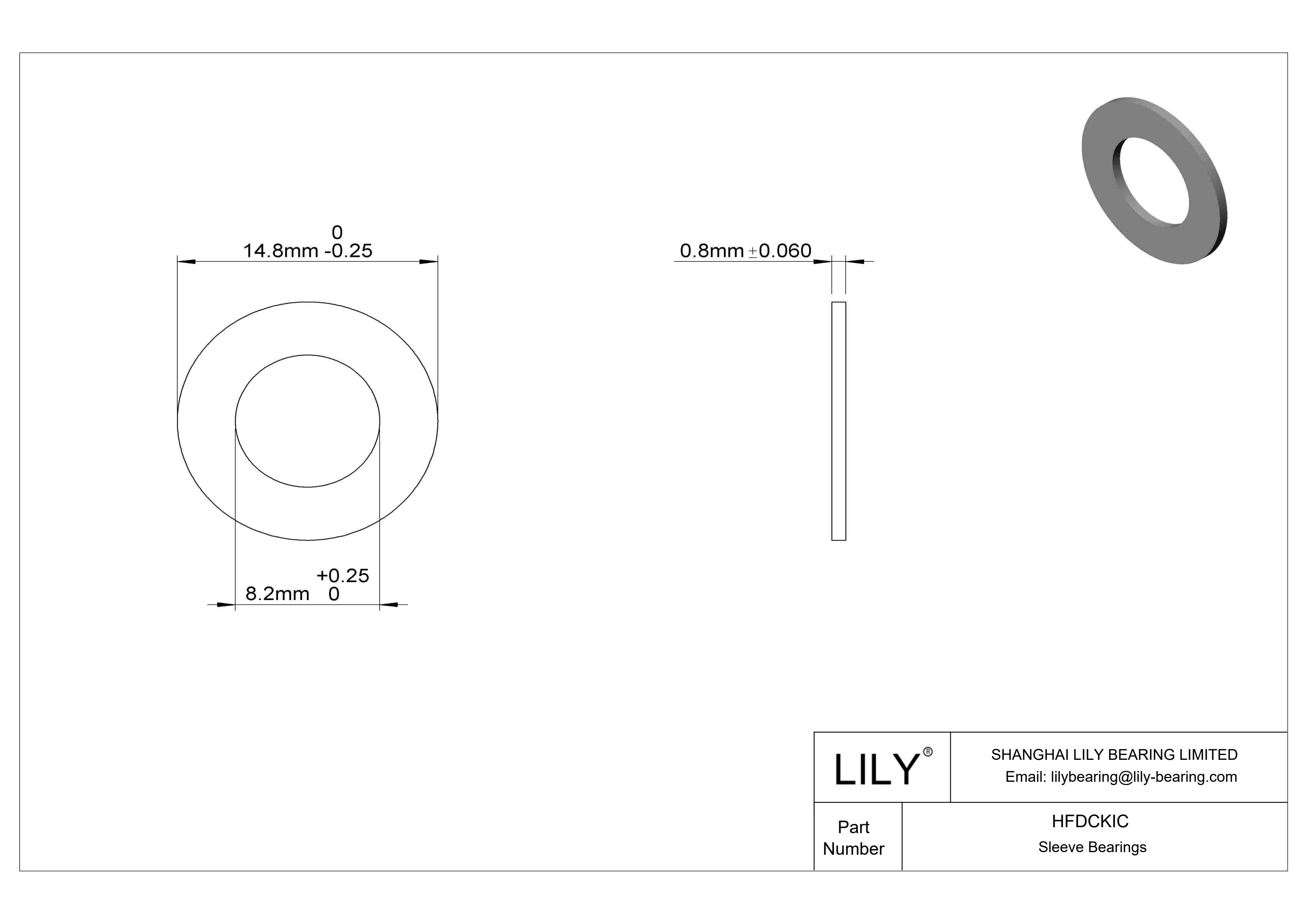 HFDCKIC 防水干运转推力轴承 cad drawing