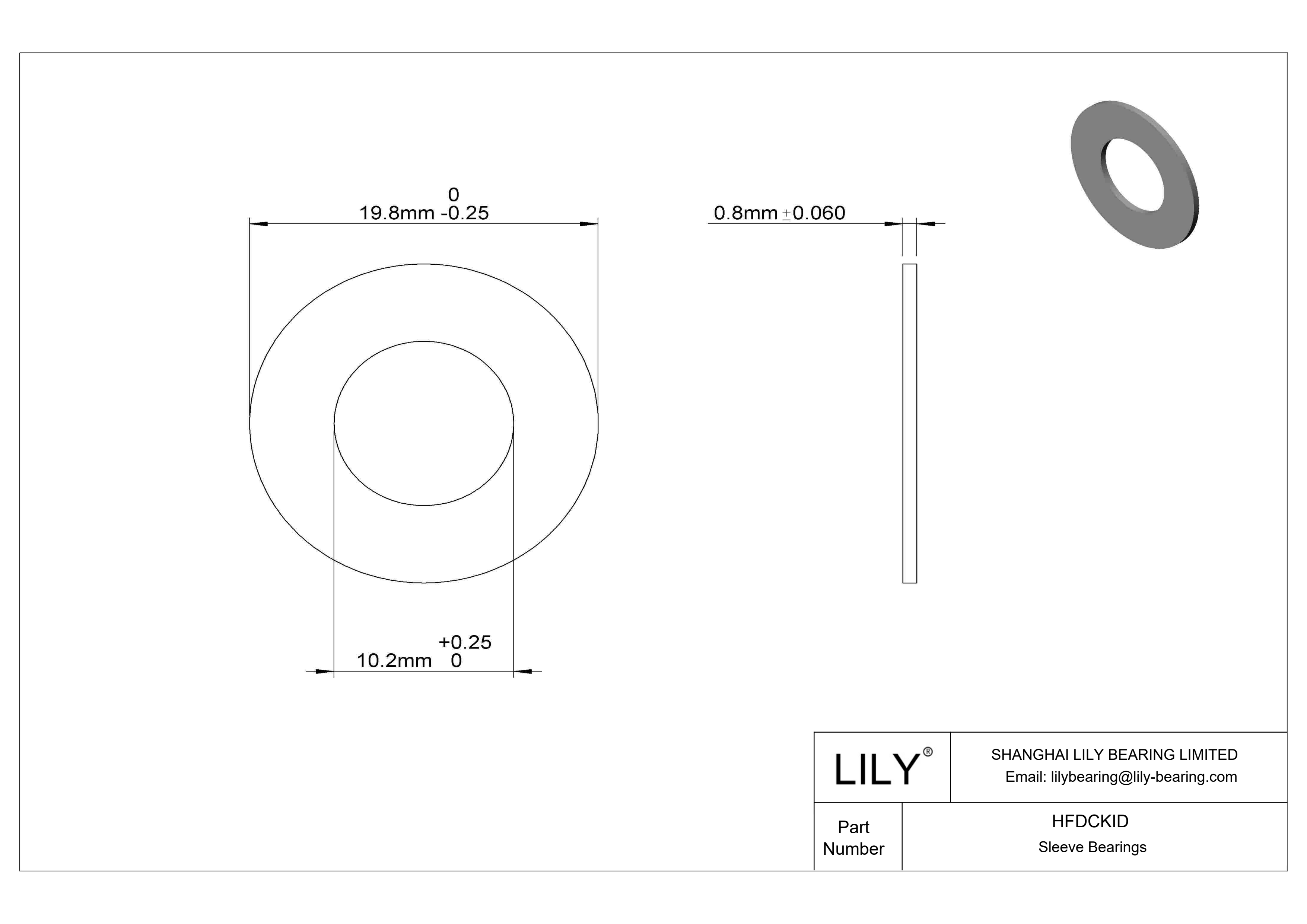 HFDCKID 防水干运转推力轴承 cad drawing