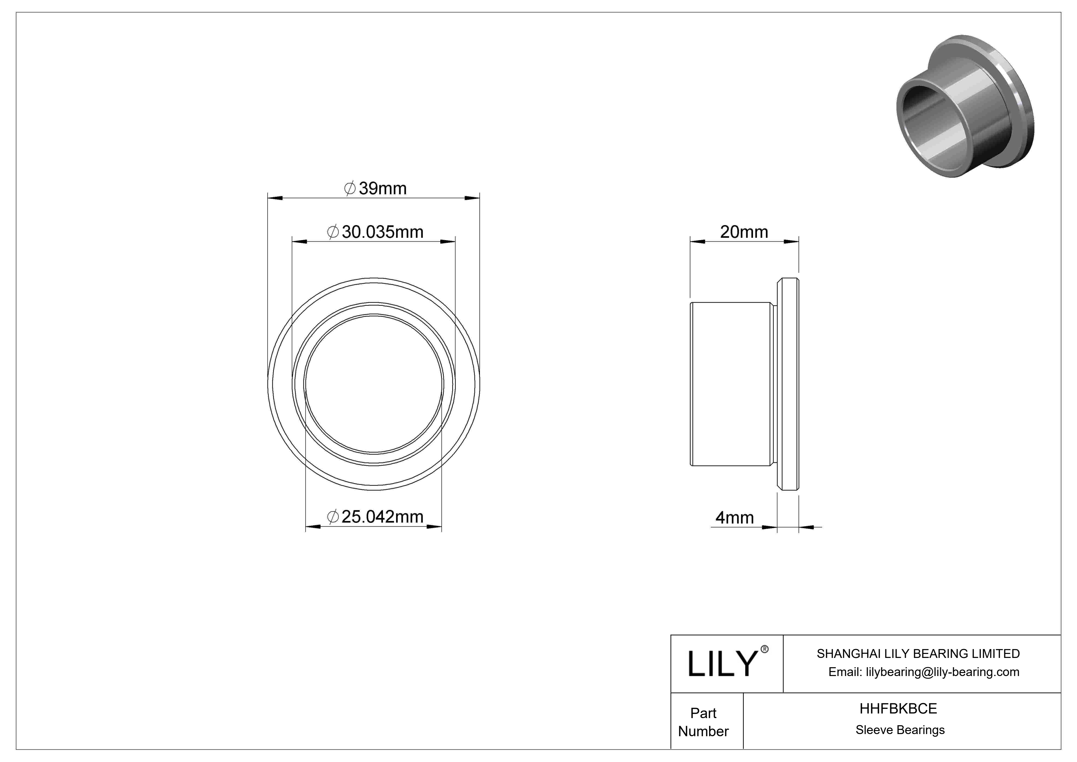 HHFBKBCE 高负荷干运转法兰滑动轴承 cad drawing