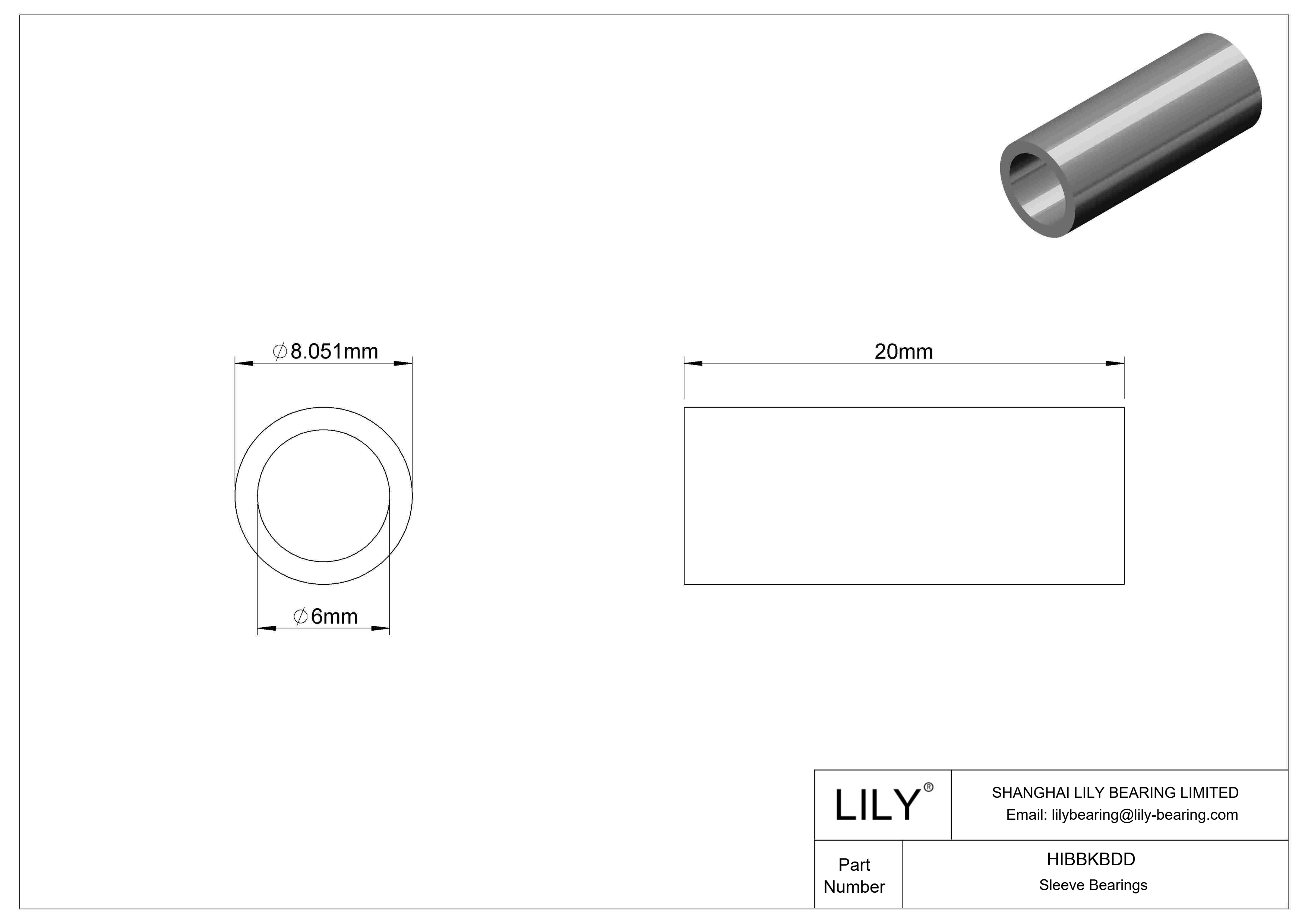 HIBBKBDD 多用途套筒轴承 cad drawing