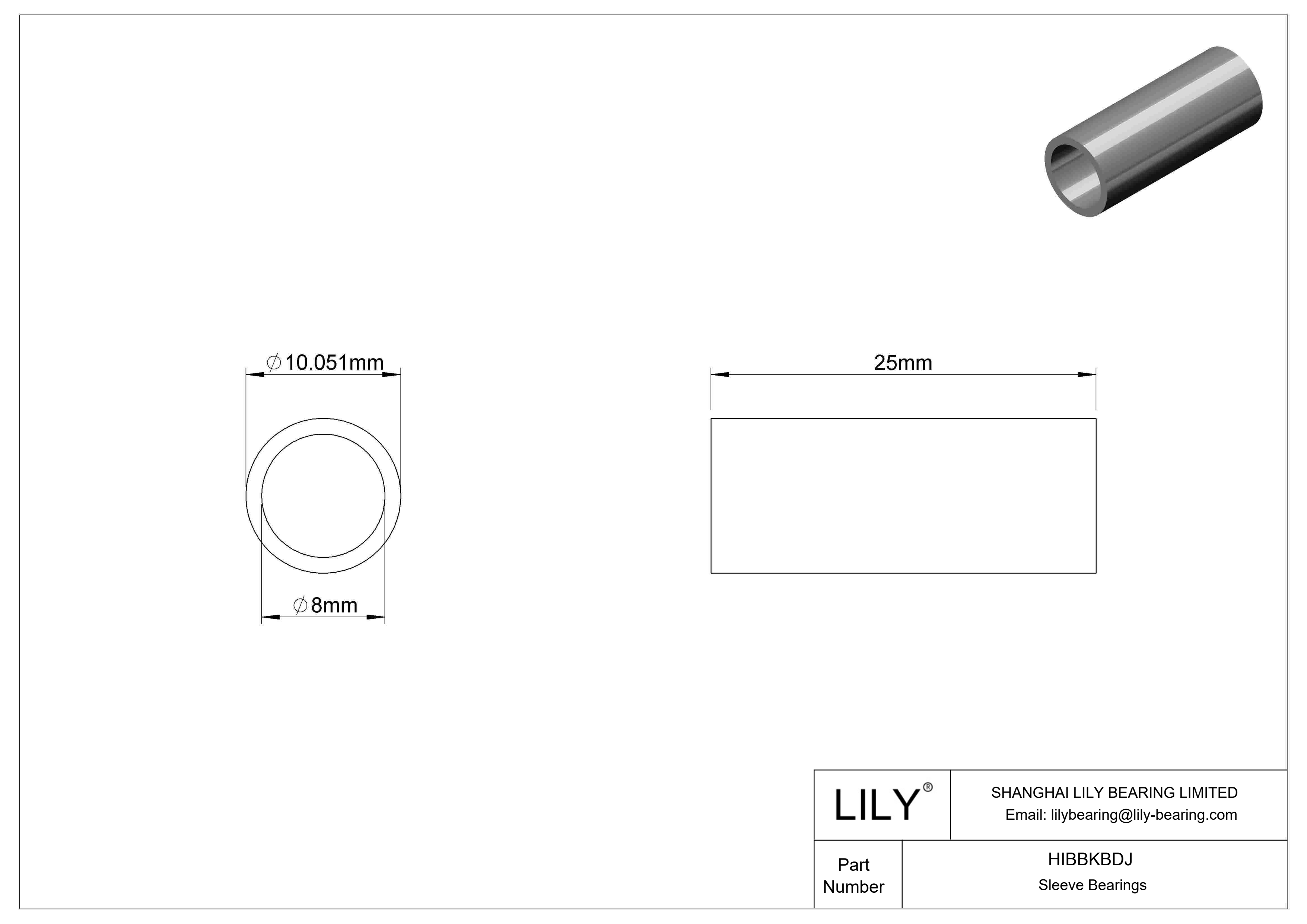 HIBBKBDJ Rodamientos de manguito polivalentes cad drawing