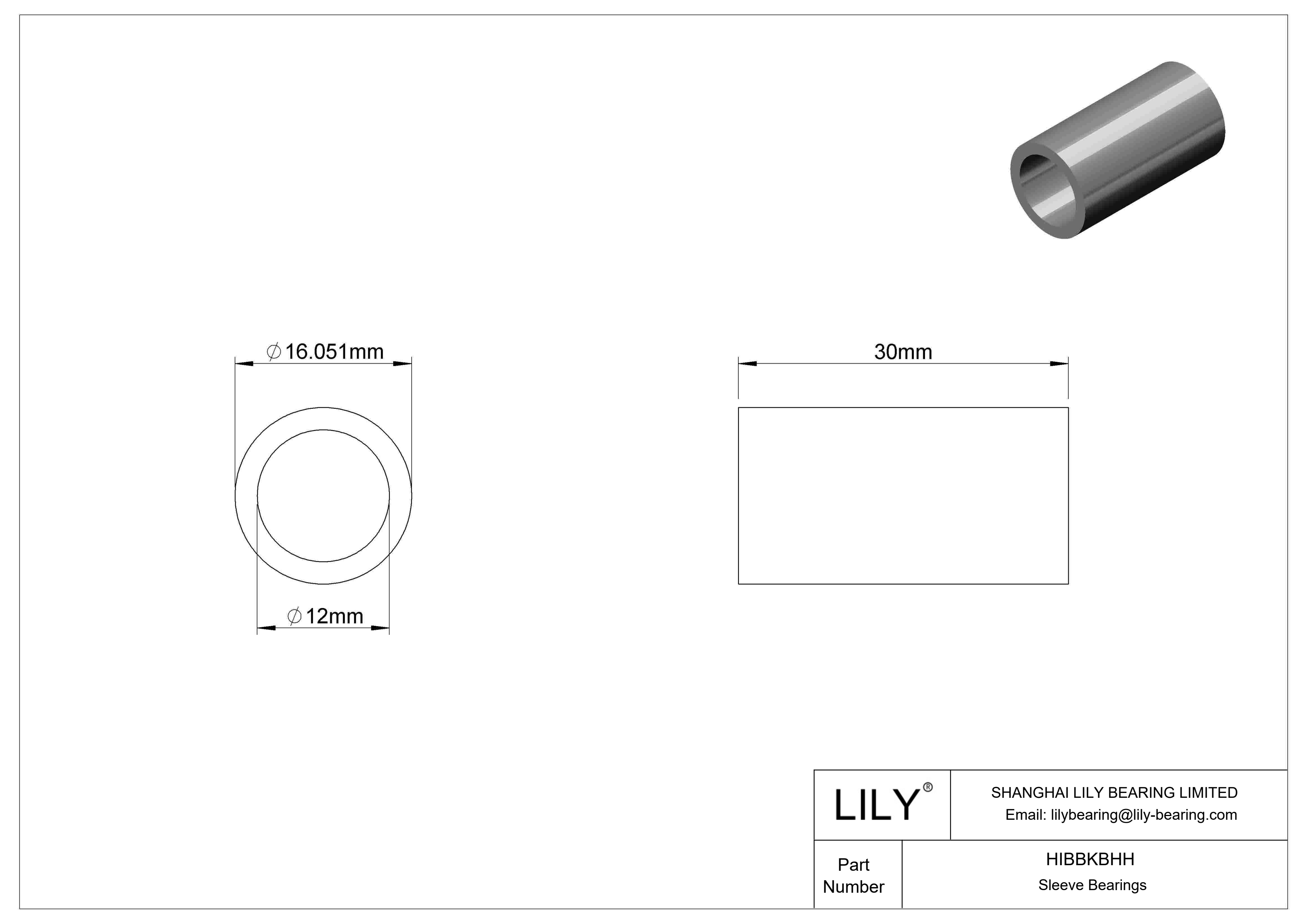 HIBBKBHH Rodamientos de manguito polivalentes cad drawing