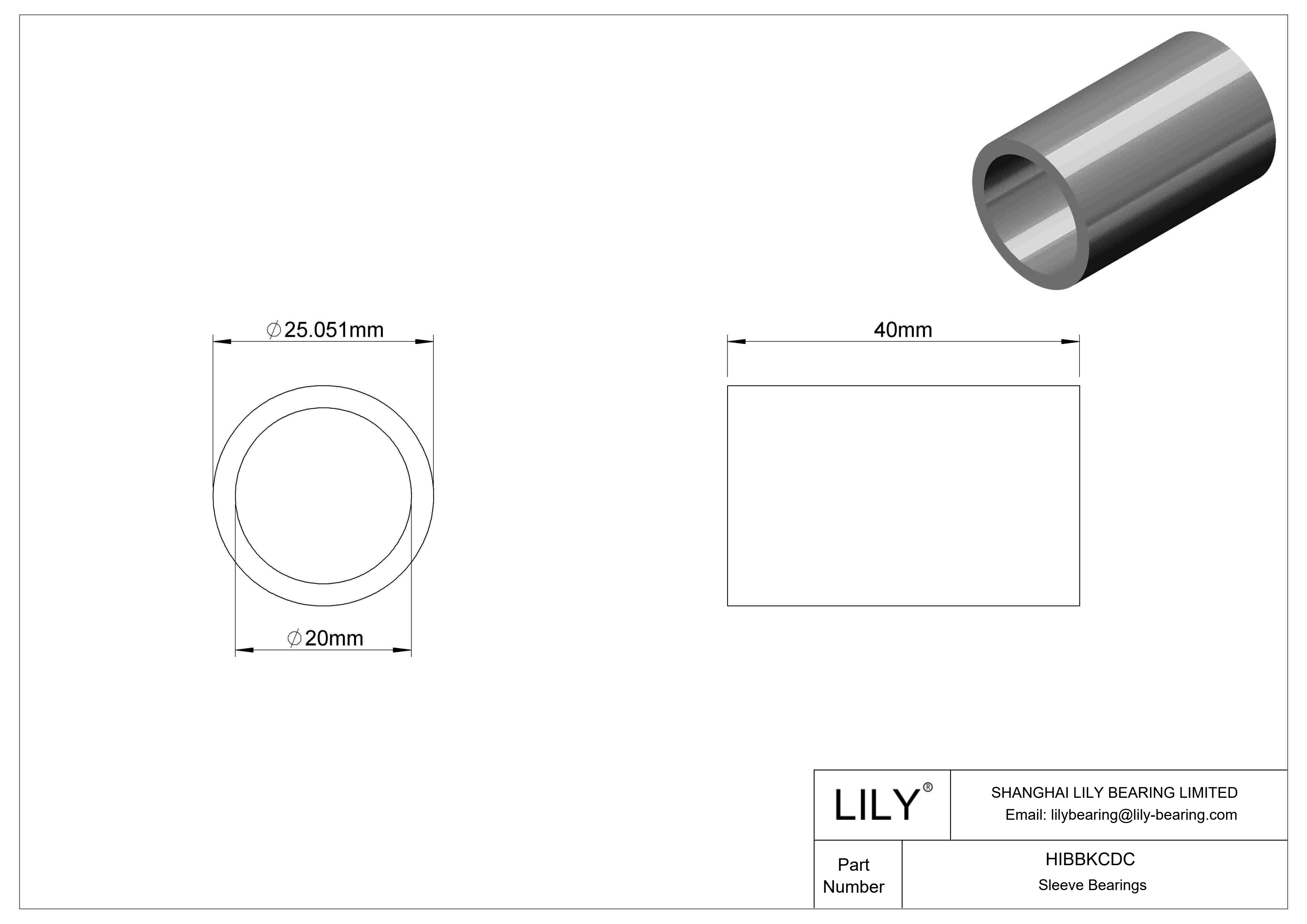 HIBBKCDC Rodamientos de manguito polivalentes cad drawing