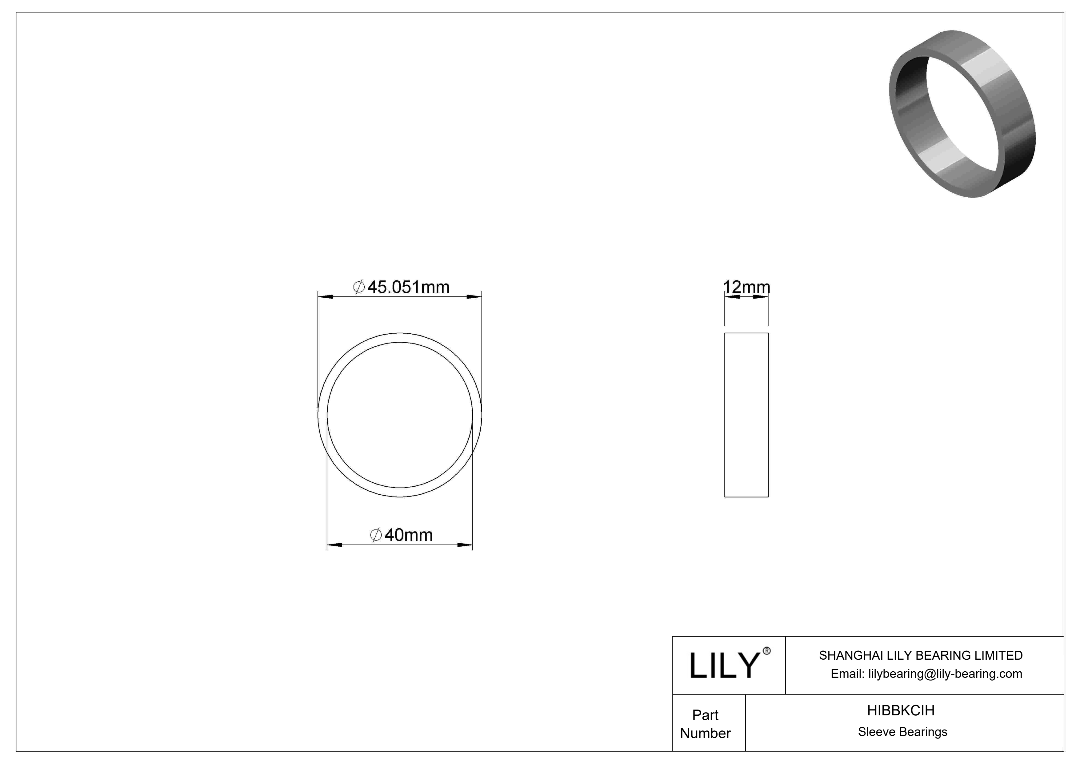 HIBBKCIH 多用途套筒轴承 cad drawing