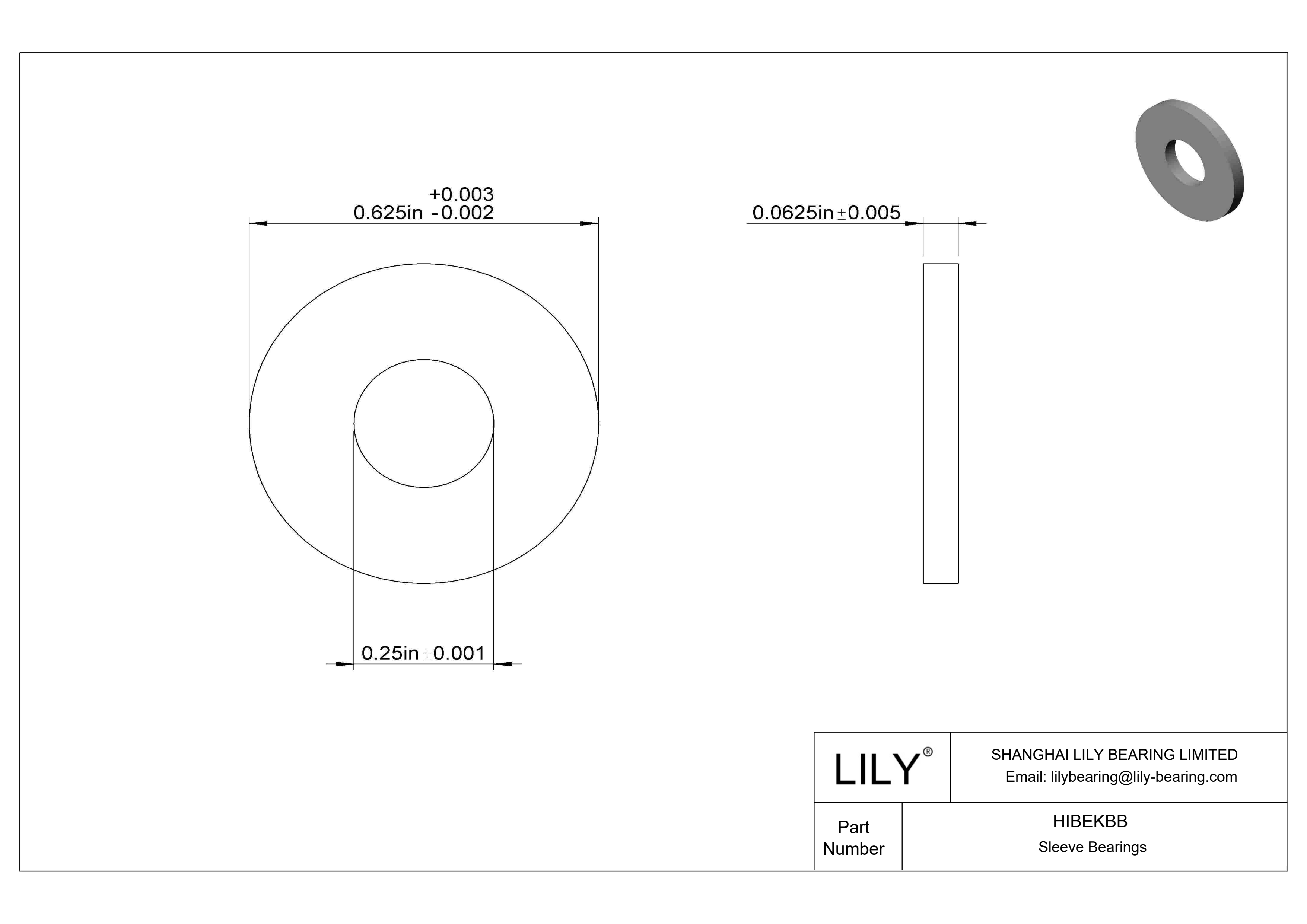 HIBEKBB 多用途推力轴承 cad drawing