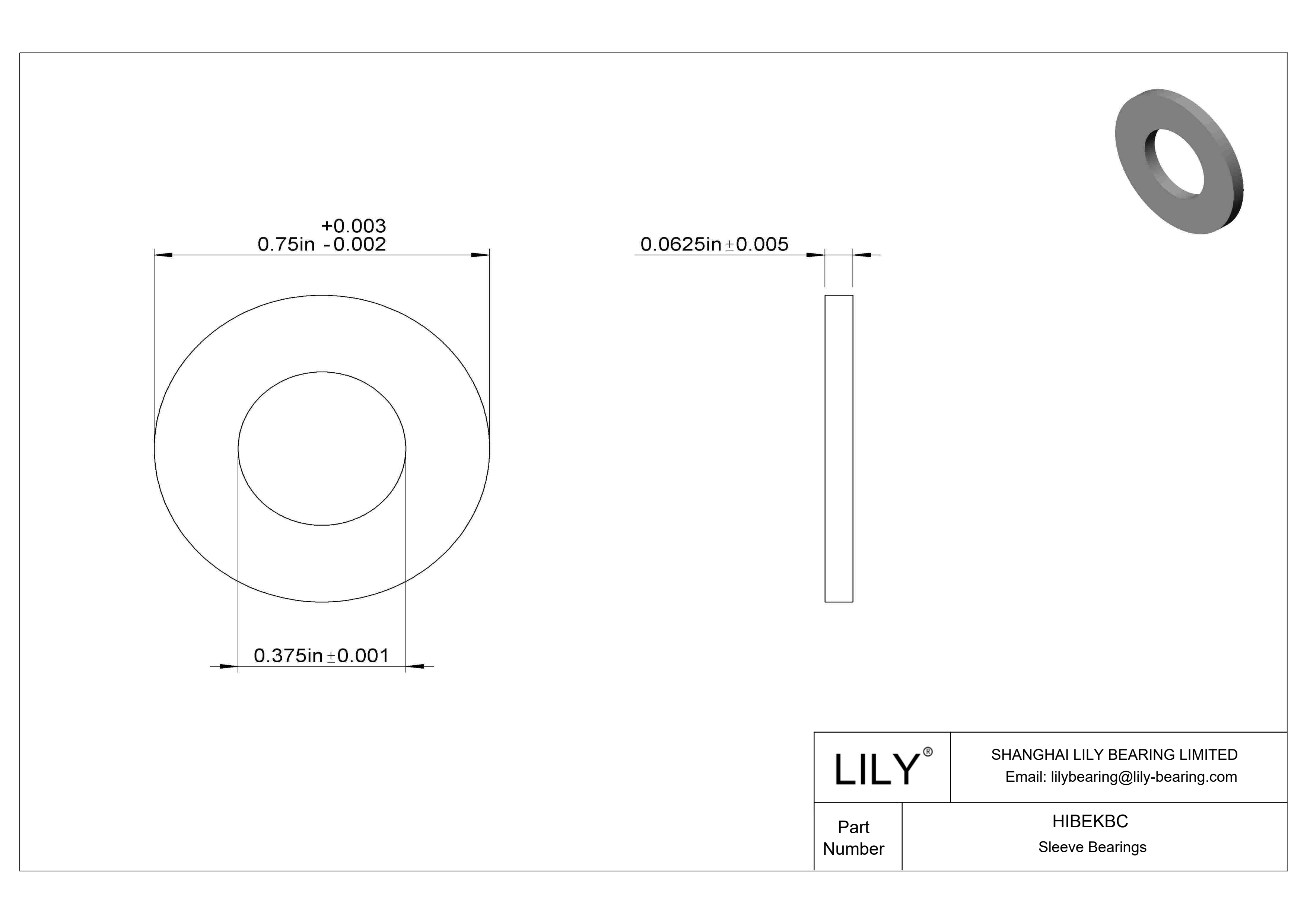 HIBEKBC 多用途推力轴承 cad drawing