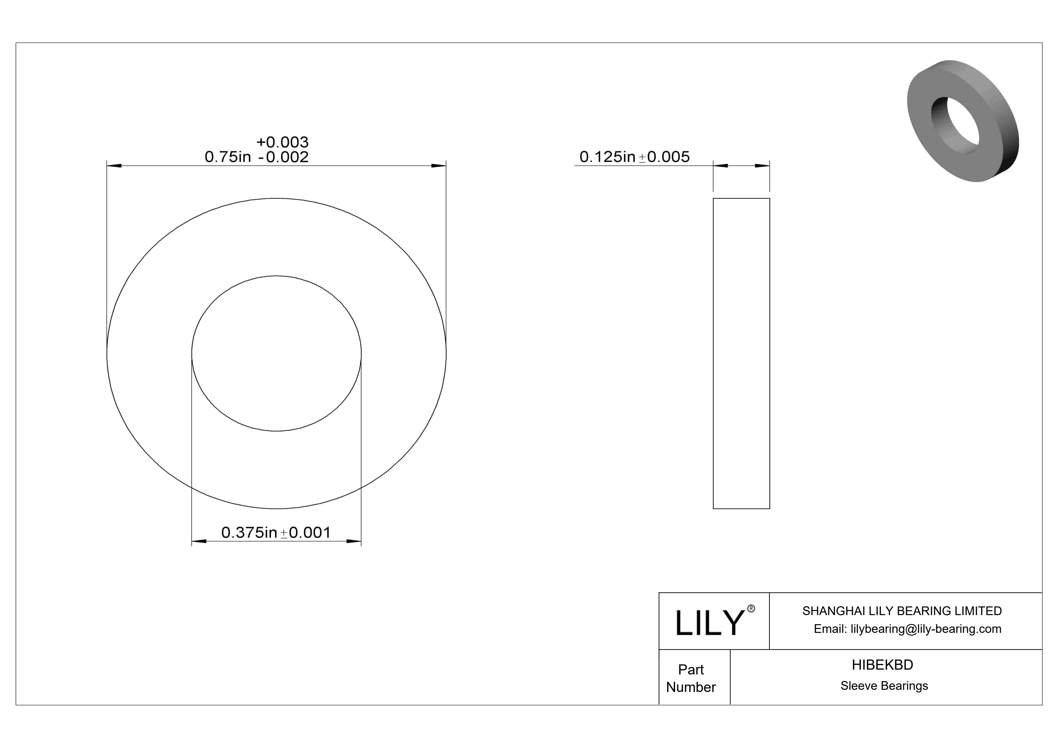 HIBEKBD 多用途推力轴承 cad drawing