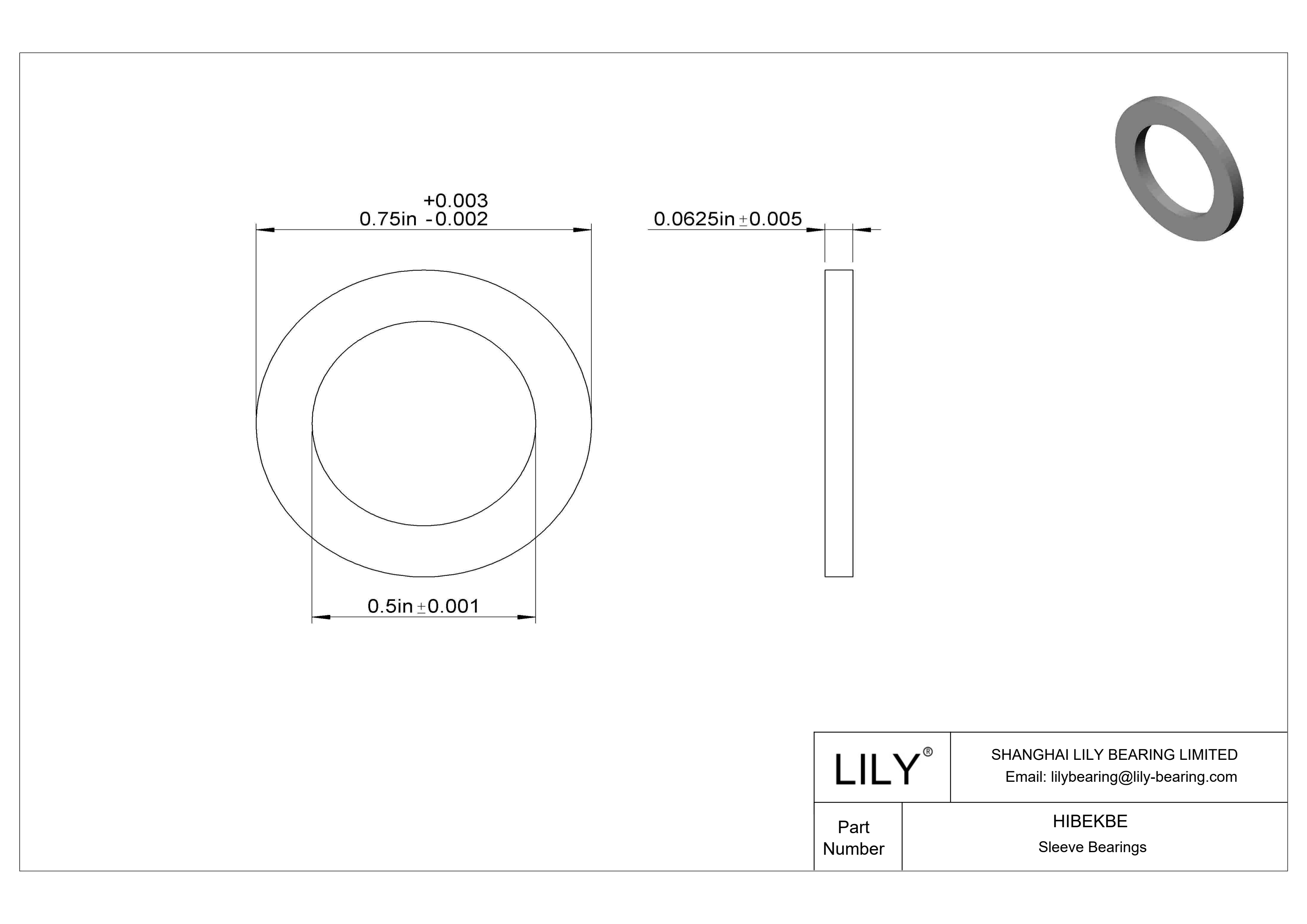 HIBEKBE 多用途推力轴承 cad drawing