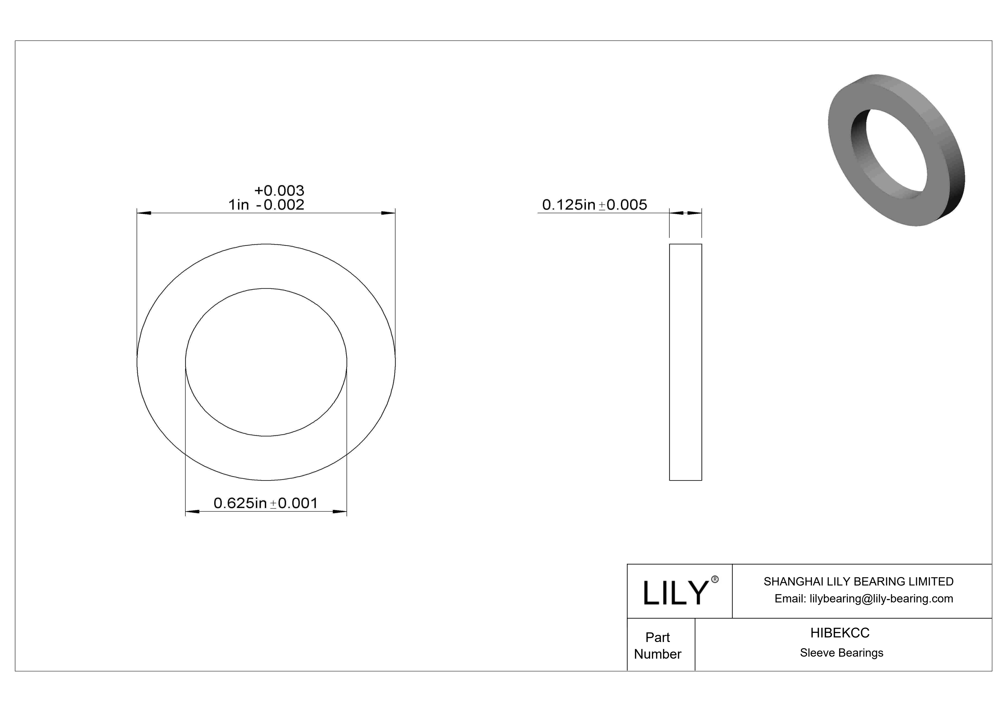 HIBEKCC 多用途推力轴承 cad drawing