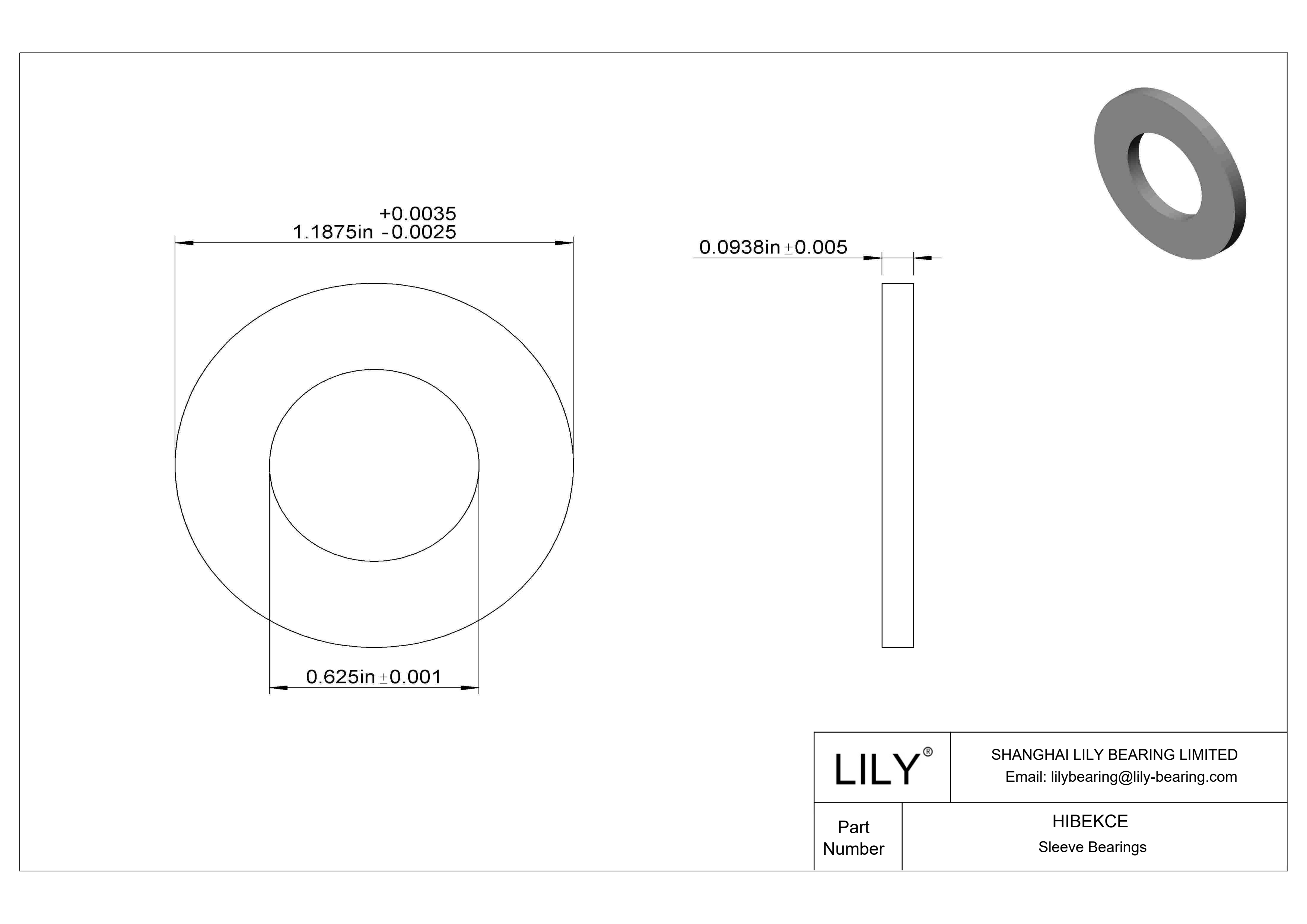 HIBEKCE 多用途推力轴承 cad drawing