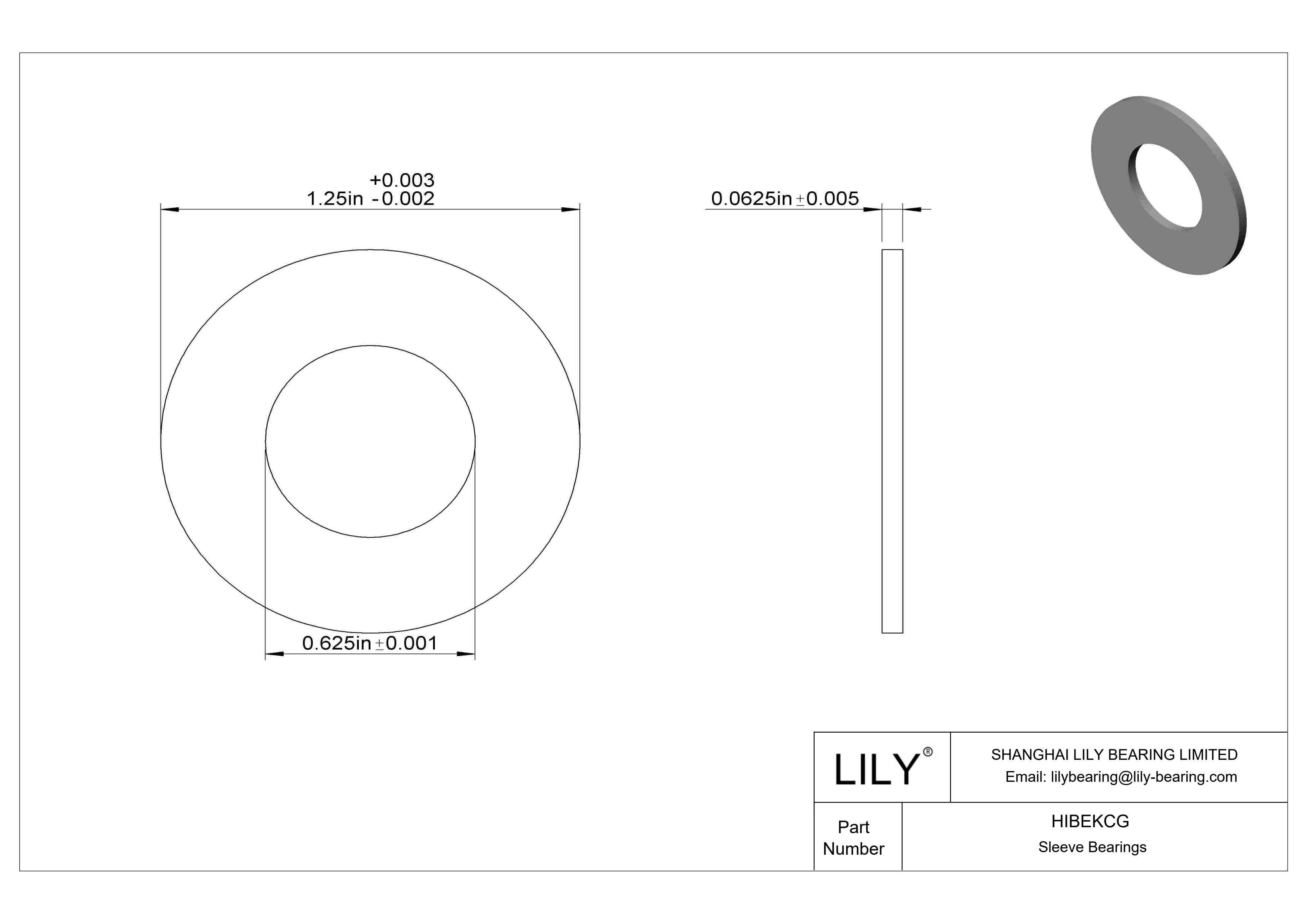 HIBEKCG 多用途推力轴承 cad drawing