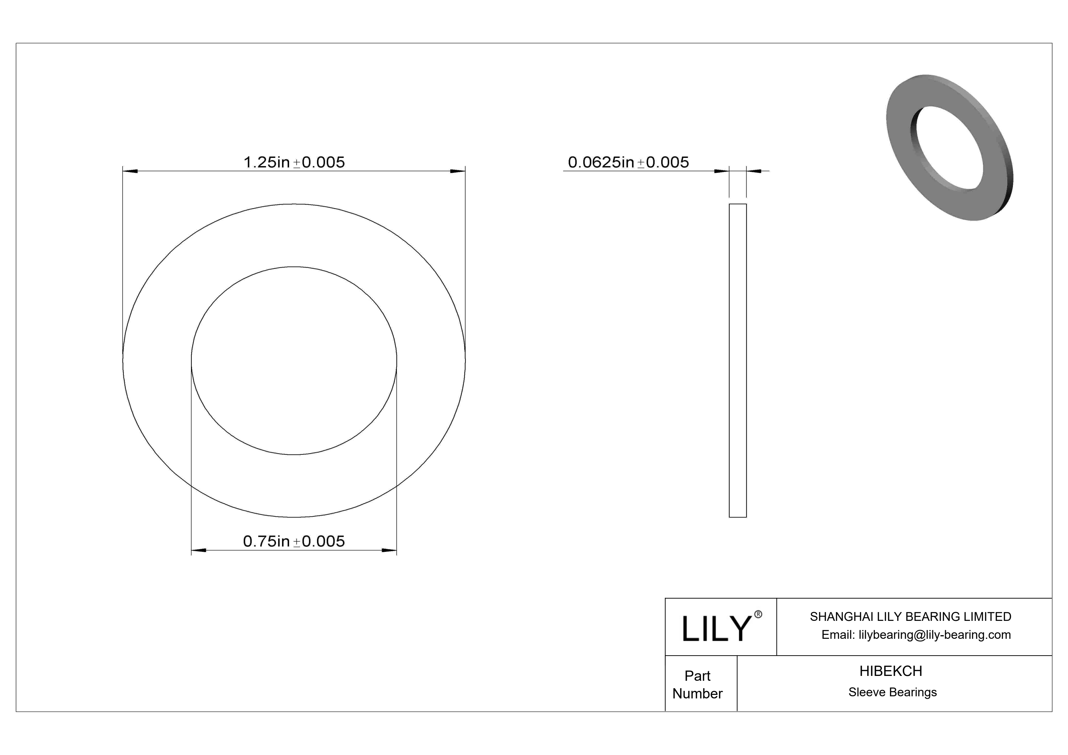 HIBEKCH 多用途推力轴承 cad drawing