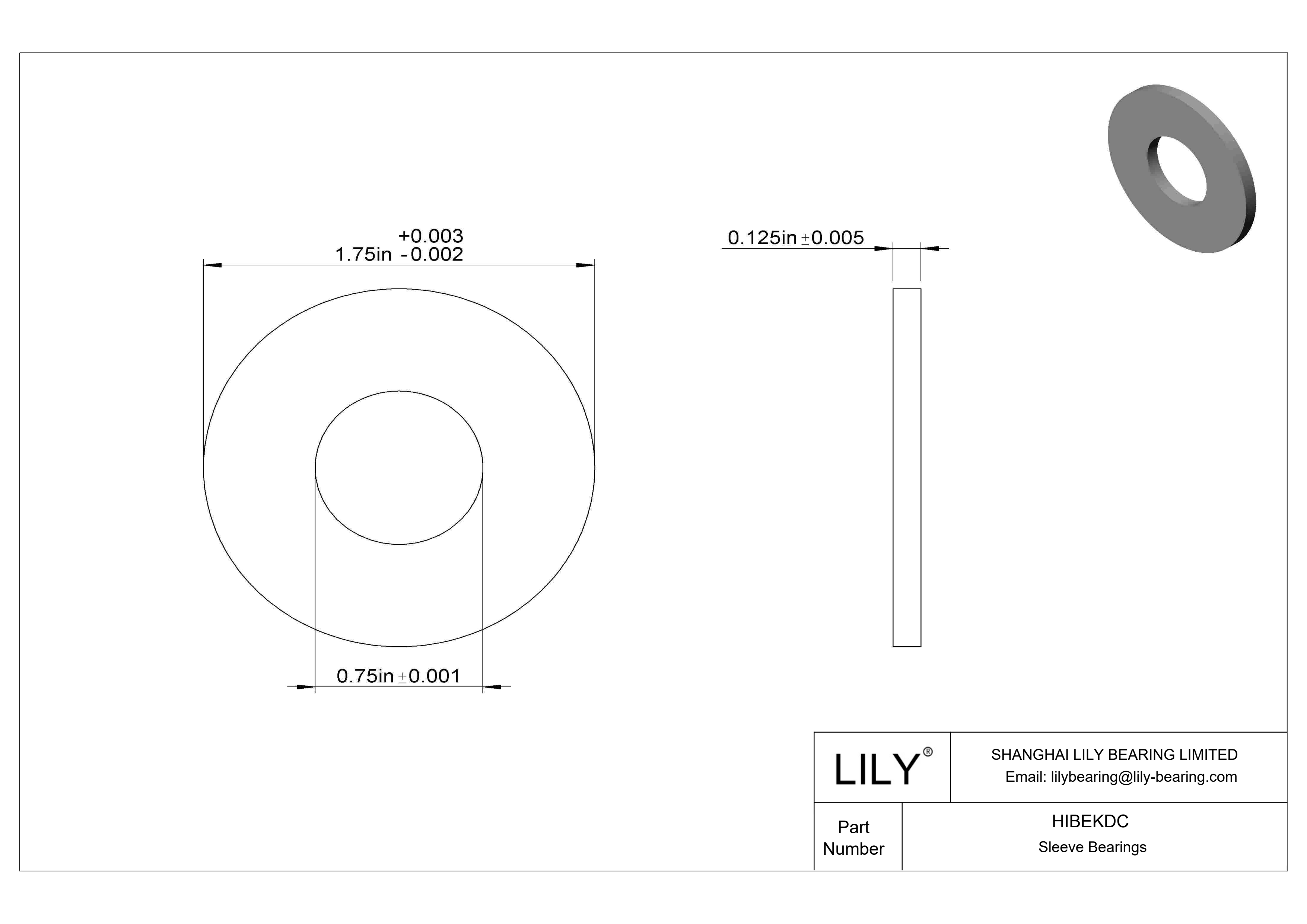 HIBEKDC 多用途推力轴承 cad drawing