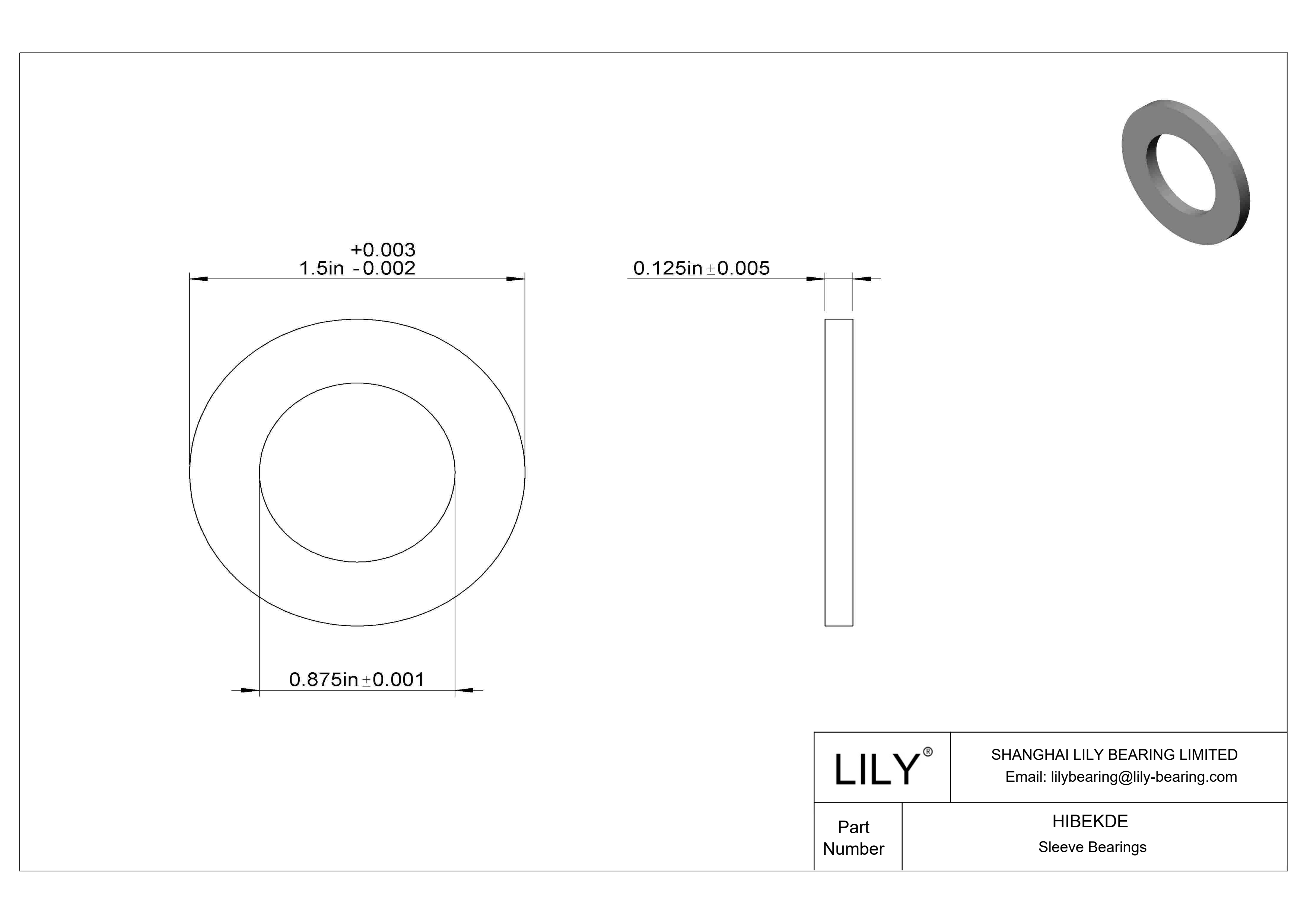 HIBEKDE 多用途推力轴承 cad drawing