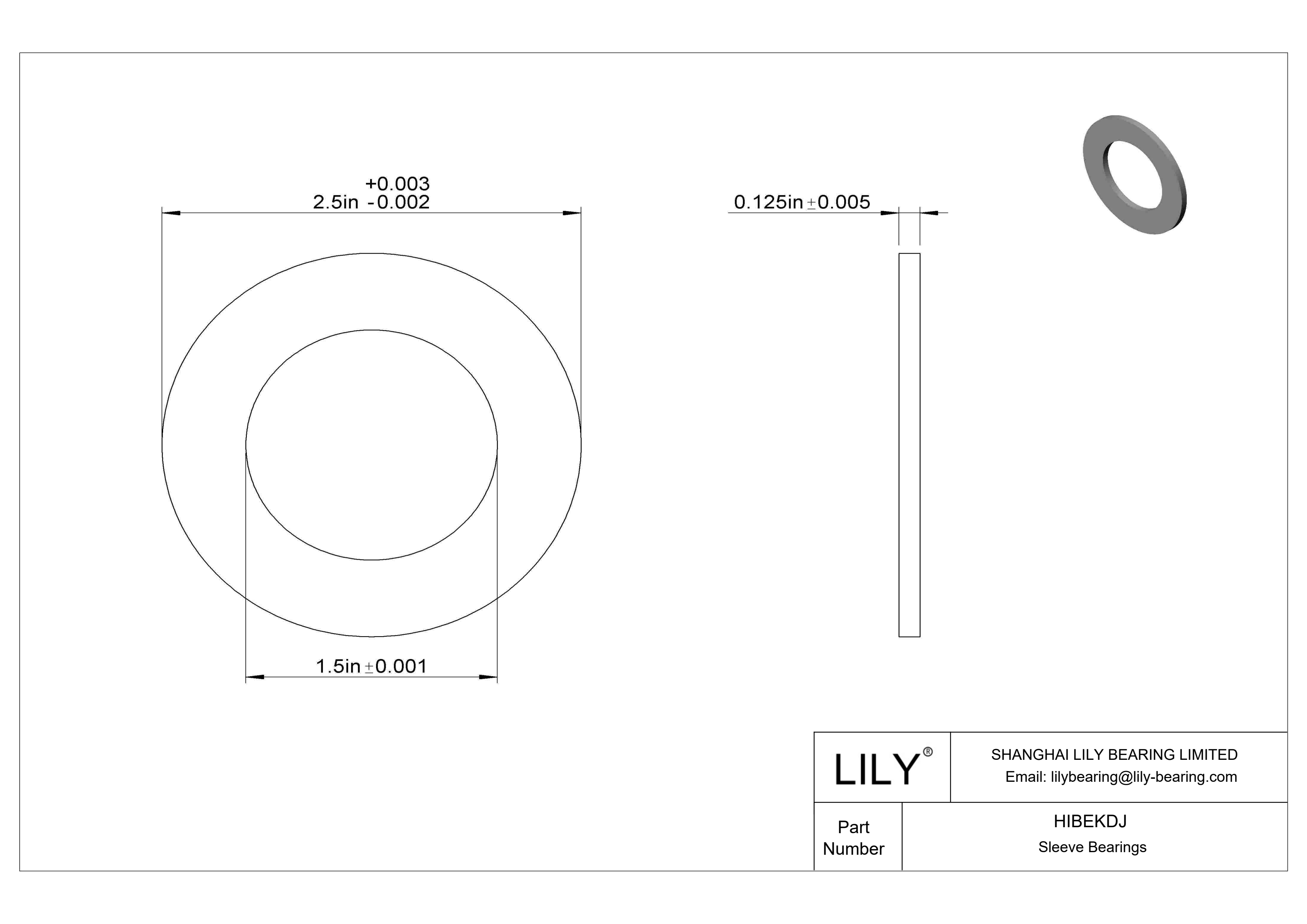 HIBEKDJ 多用途推力轴承 cad drawing