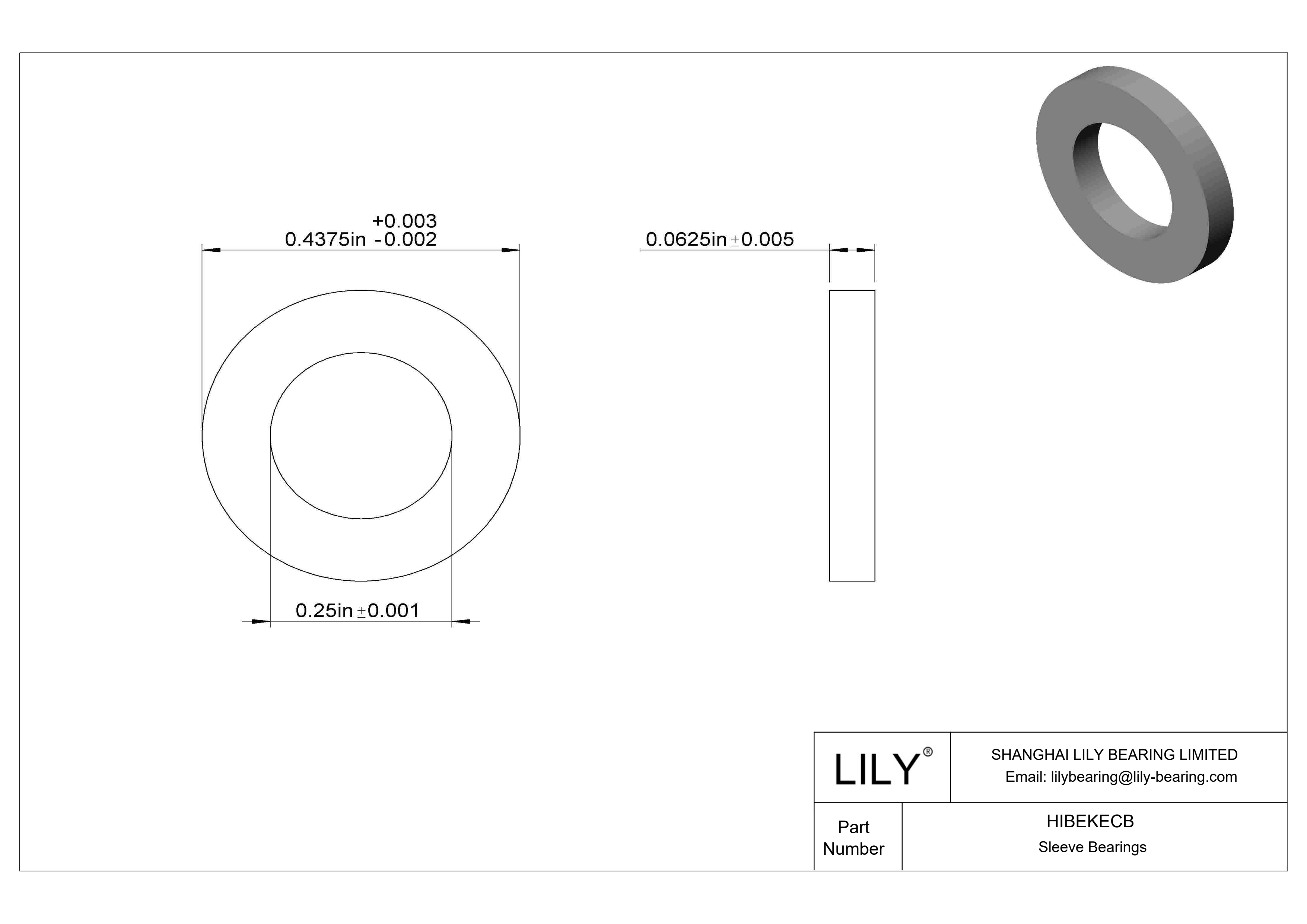 HIBEKECB 多用途推力轴承 cad drawing