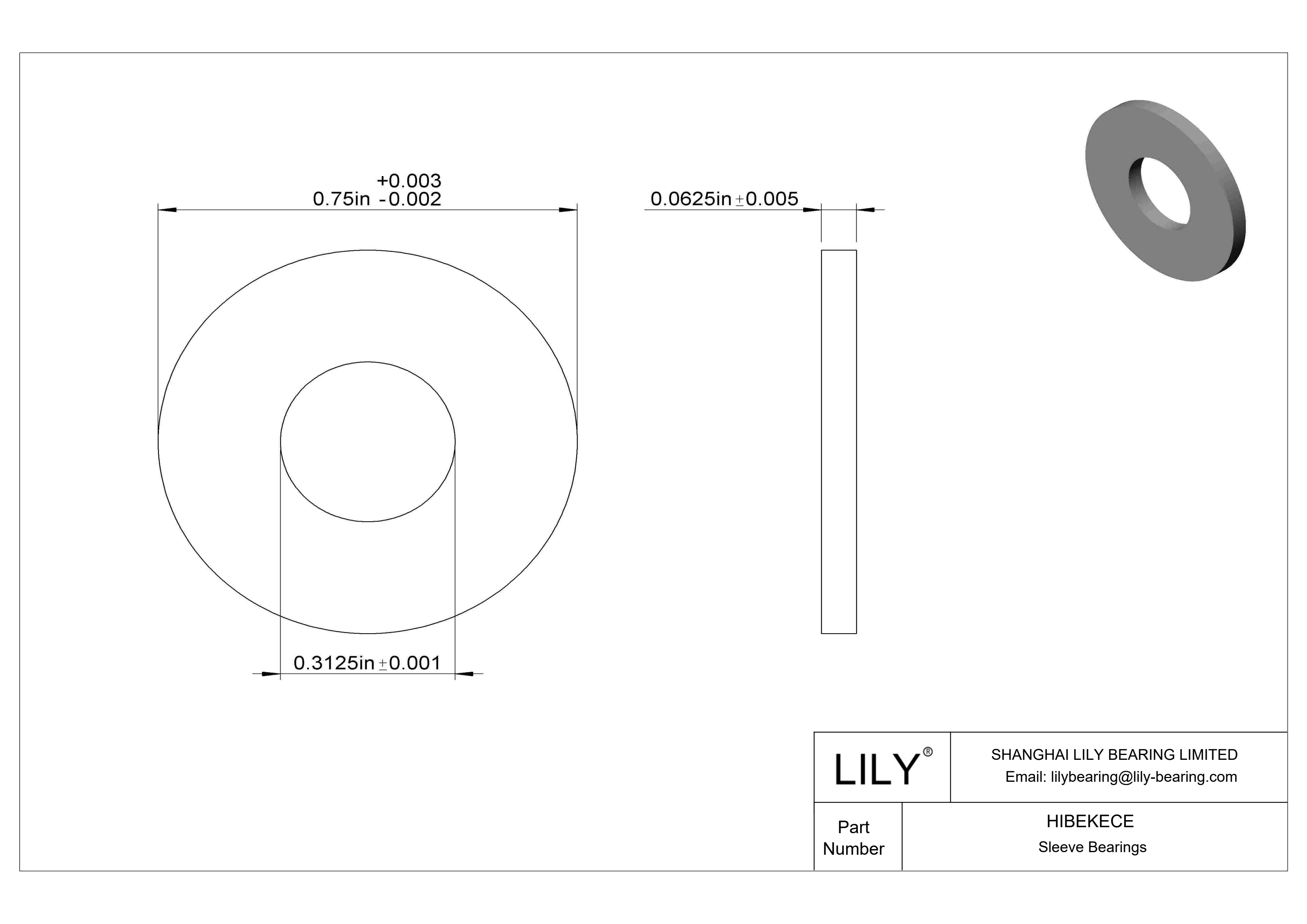 HIBEKECE 多用途推力轴承 cad drawing