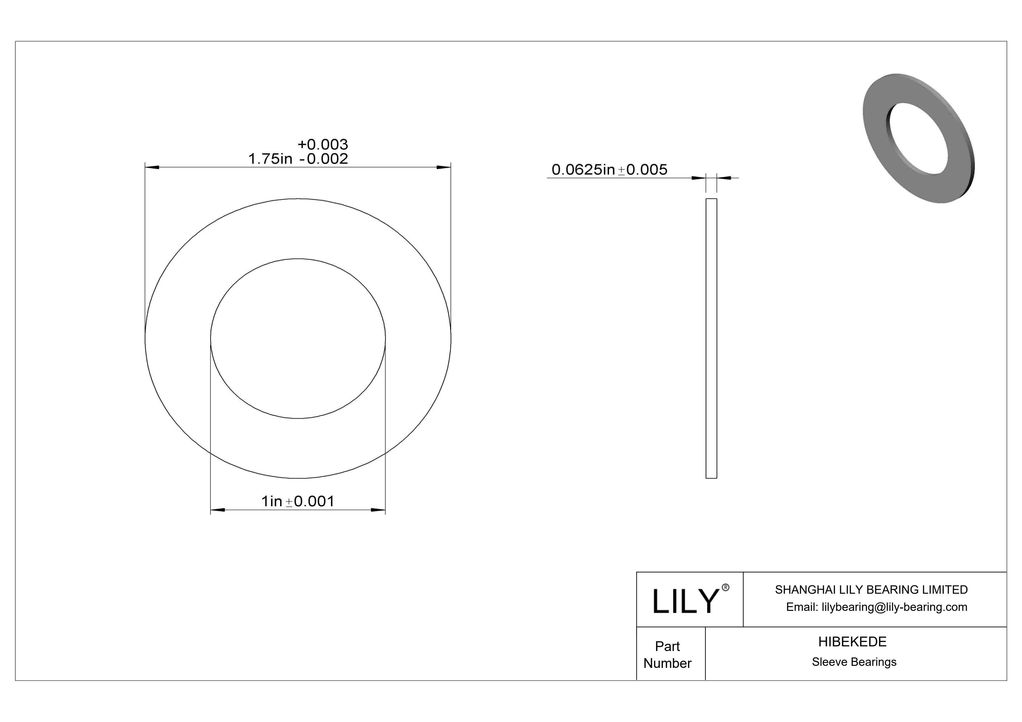 HIBEKEDE 多用途推力轴承 cad drawing