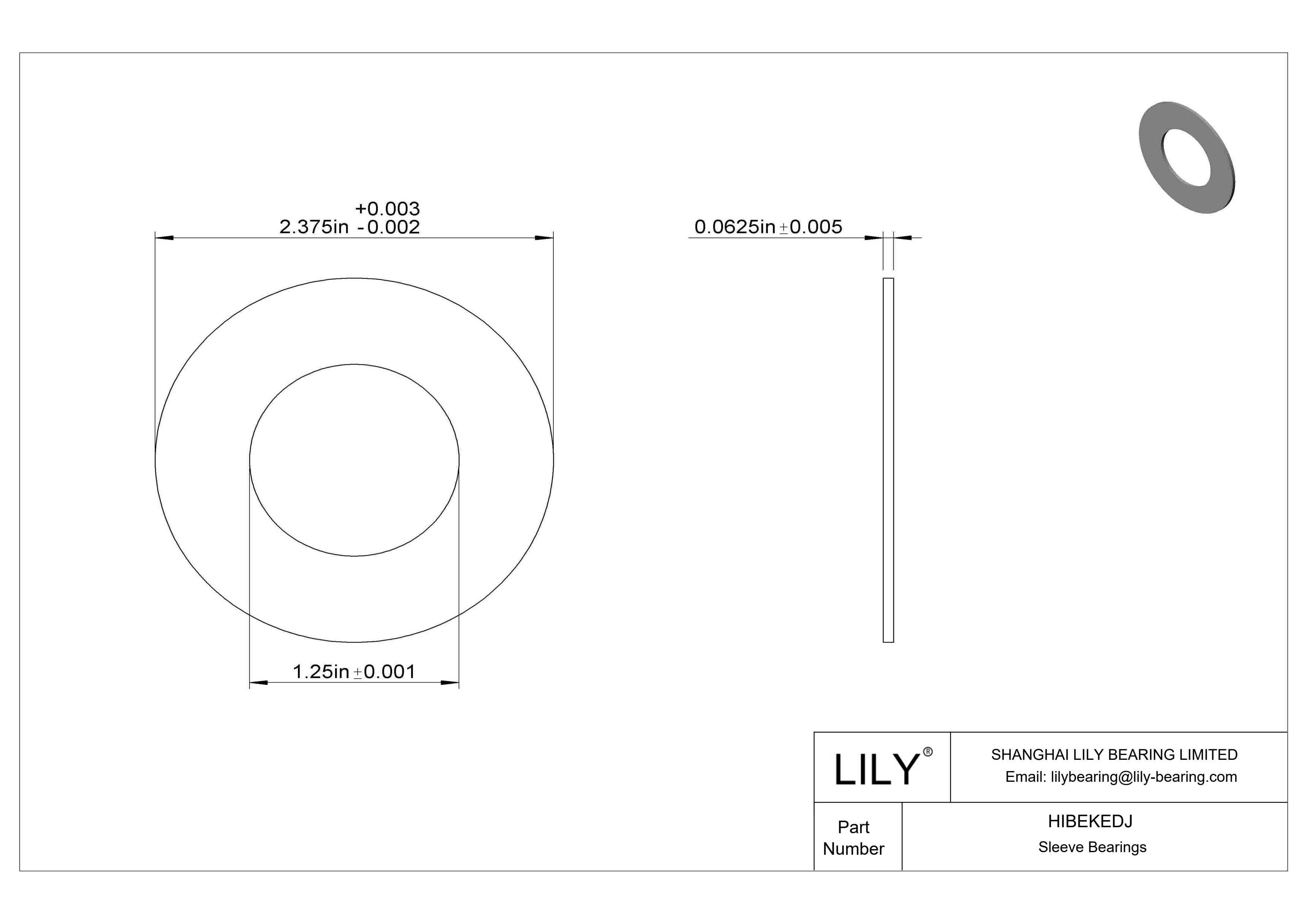 HIBEKEDJ 多用途推力轴承 cad drawing