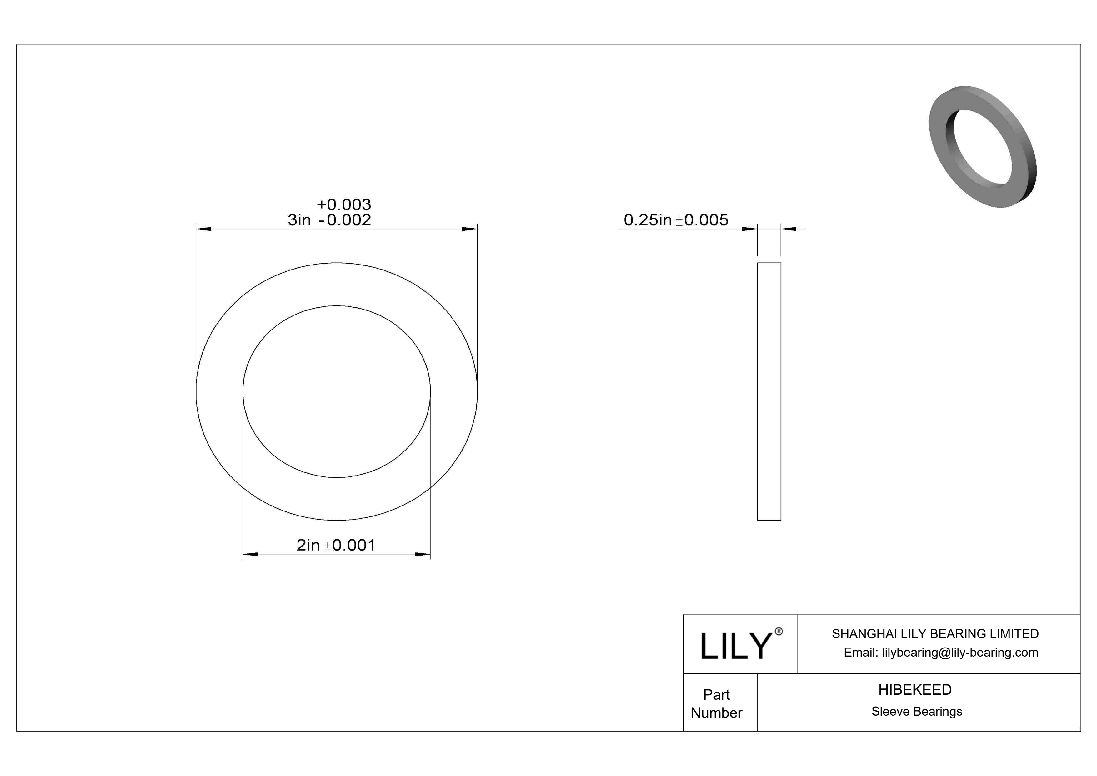 HIBEKEED 多用途推力轴承 cad drawing