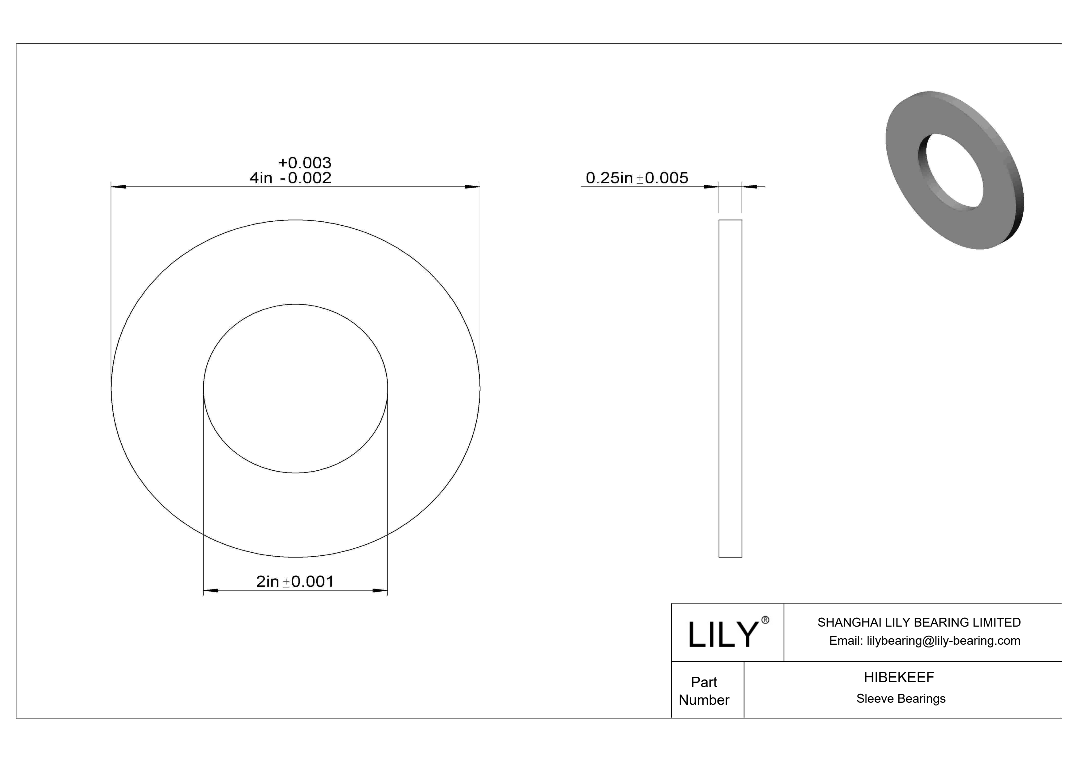 HIBEKEEF 多用途推力轴承 cad drawing