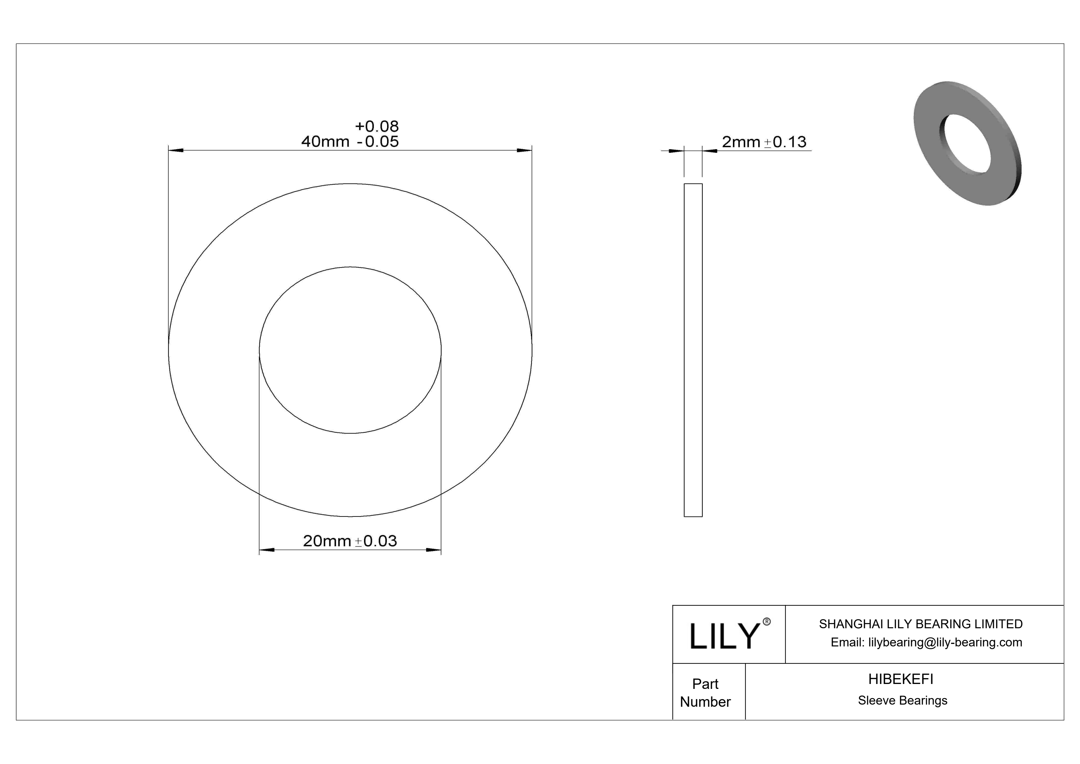 HIBEKEFI 多用途推力轴承 cad drawing