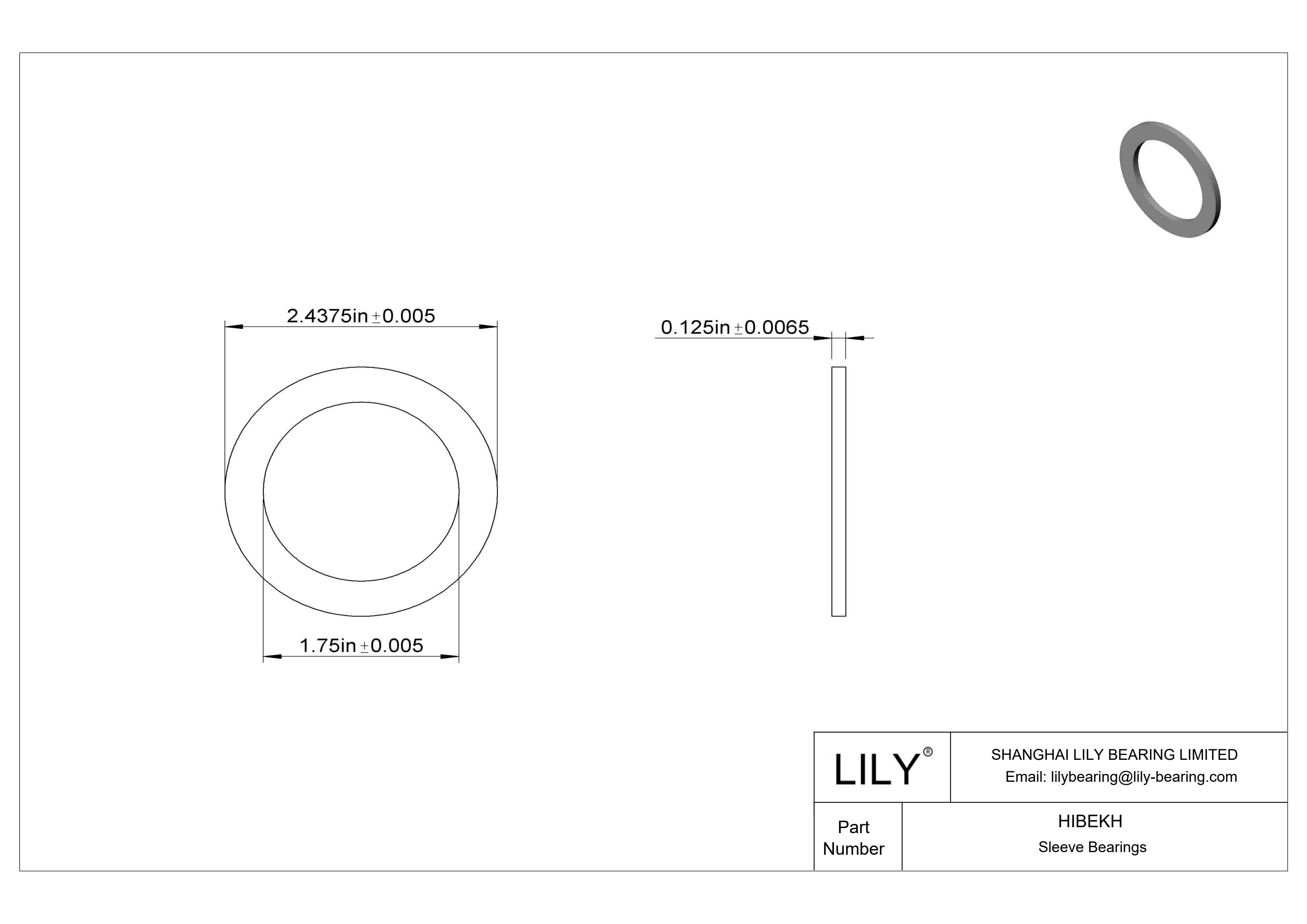 HIBEKH 多用途推力轴承 cad drawing