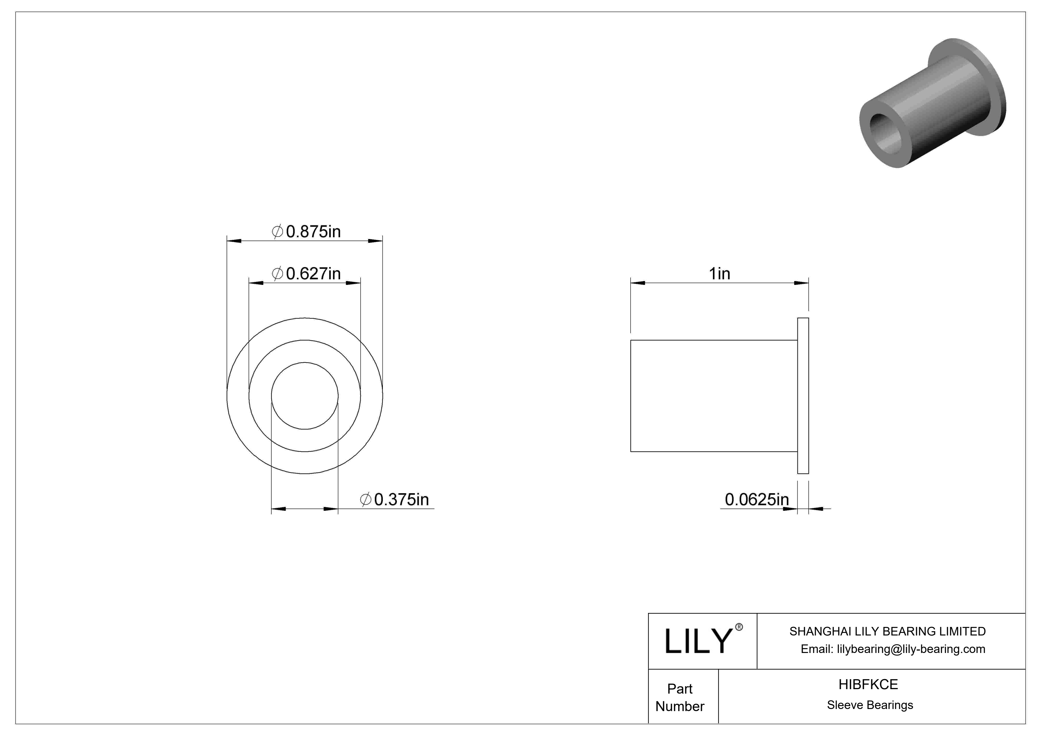 HIBFKCE 多用途法兰滑动轴承 cad drawing