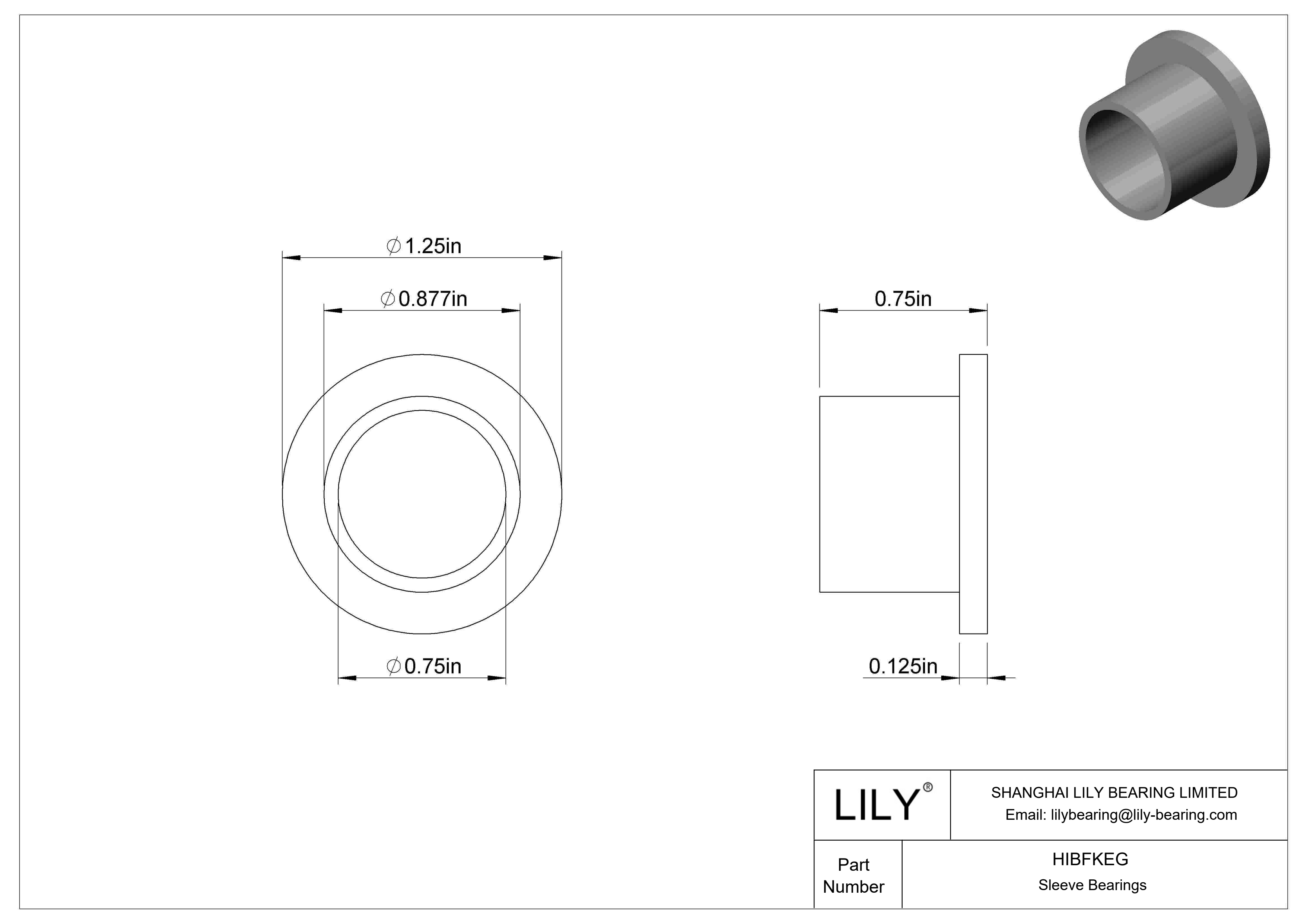 HIBFKEG 多用途法兰滑动轴承 cad drawing