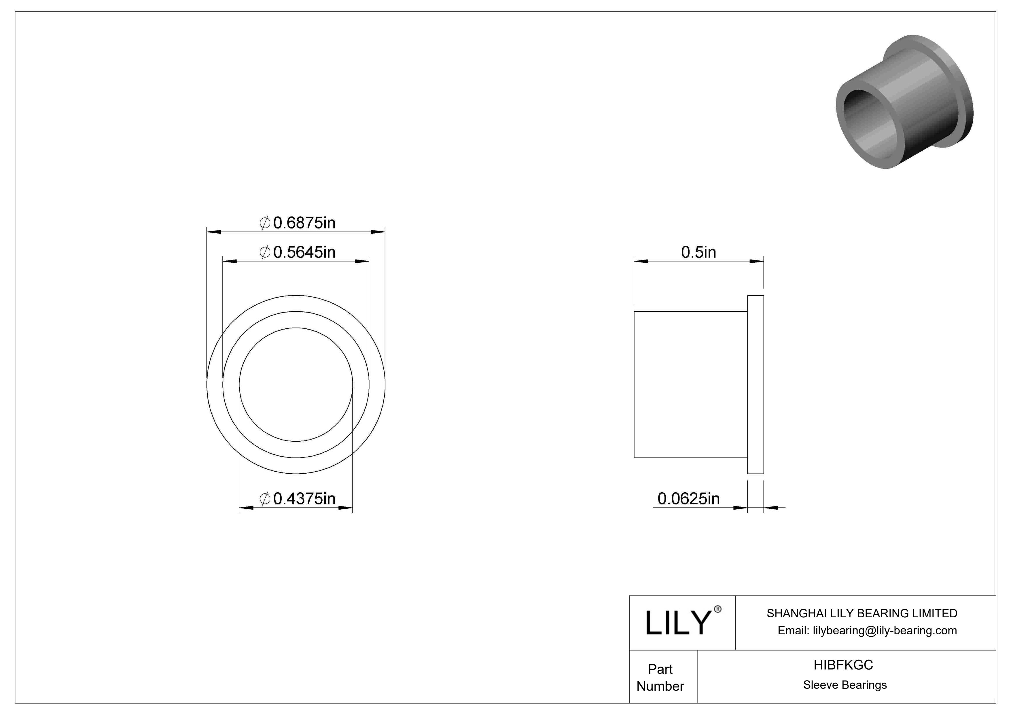 HIBFKGC 多用途法兰滑动轴承 cad drawing