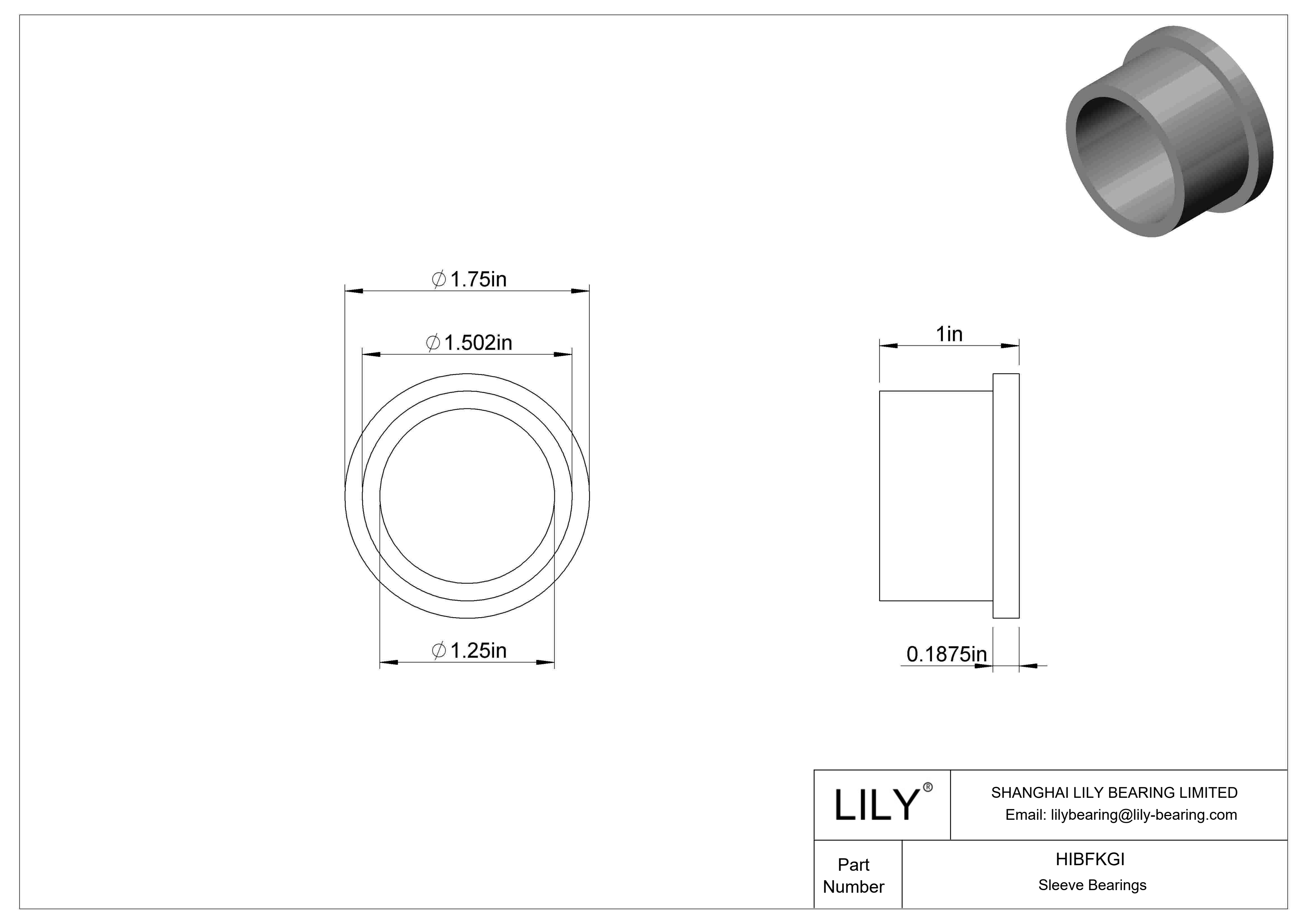 HIBFKGI 多用途法兰滑动轴承 cad drawing