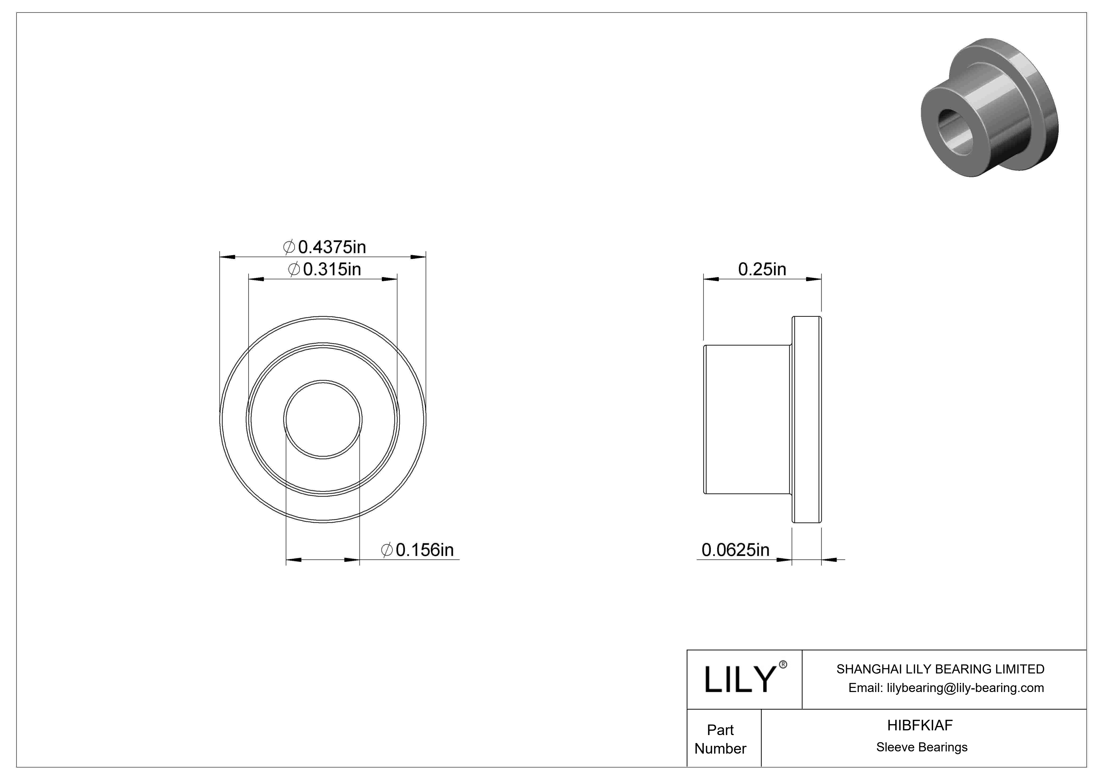 HIBFKIAF Multipurpose Flanged Sleeve Bearings cad drawing