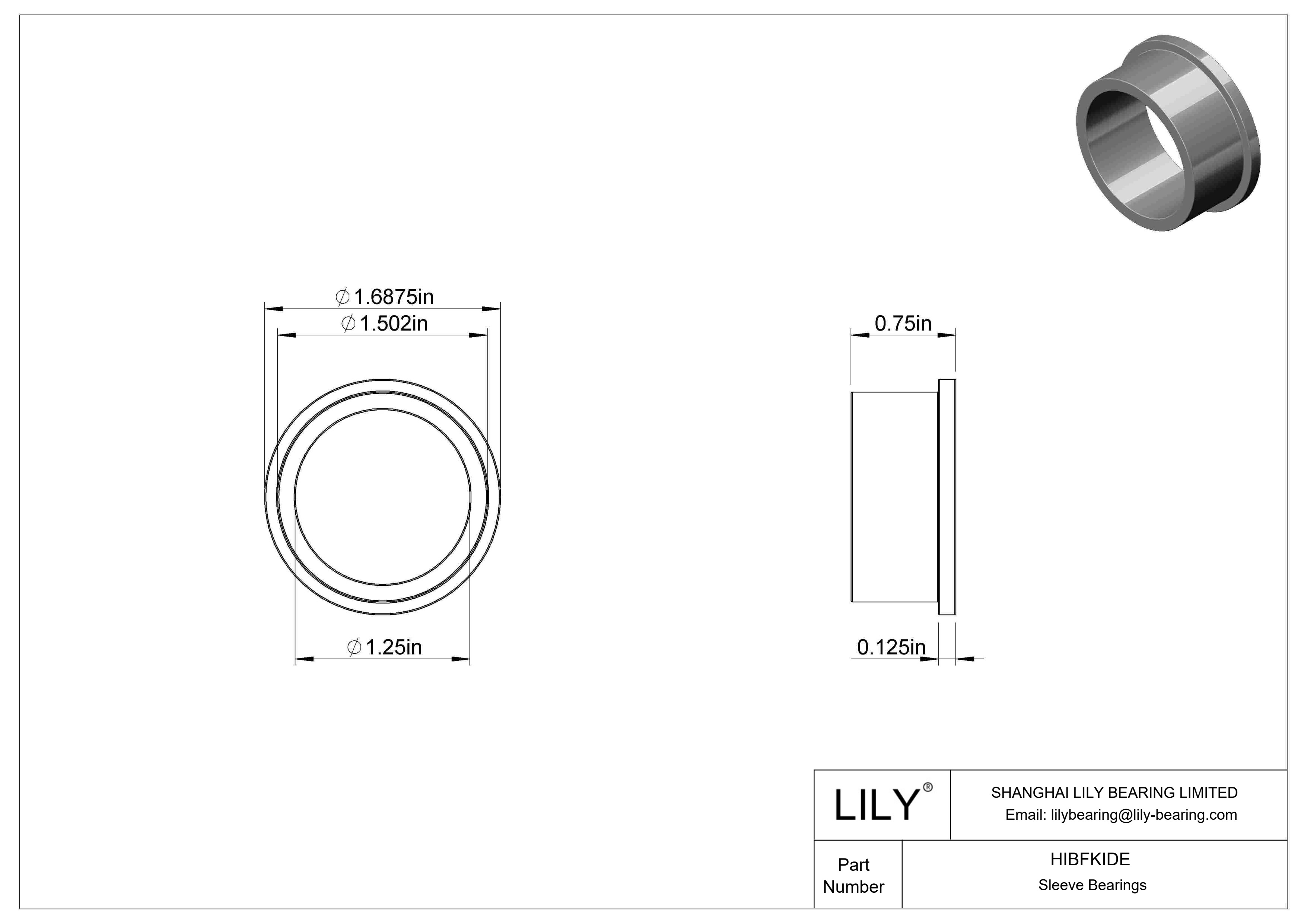 HIBFKIDE 多用途法兰滑动轴承 cad drawing